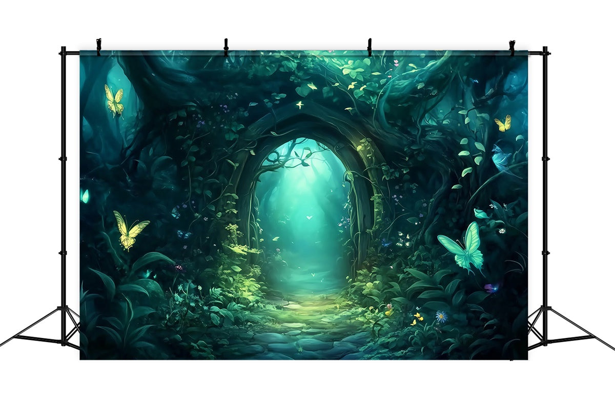 Enchanted Forest Backdrops Twilight Butterfly Arch Backdrop UK MRR7-91