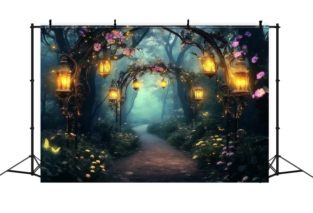 Enchanted Forest Backdrops Floral Arch Glow Backdrop UK MRR7-96