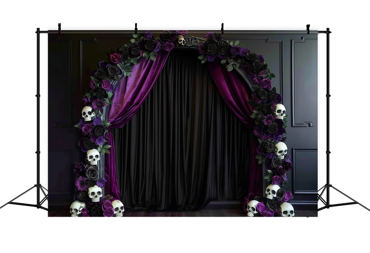 Halloween Wall Backdrop Skull Flower Gothic Archway Halloween Backdrop UK MRR8-21