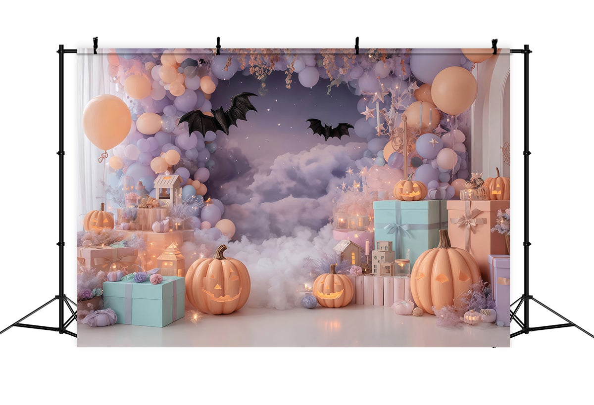 Halloween Backdrops for Photos Pastel Cloud Bat Party Halloween Backdrop UK MRR8-25