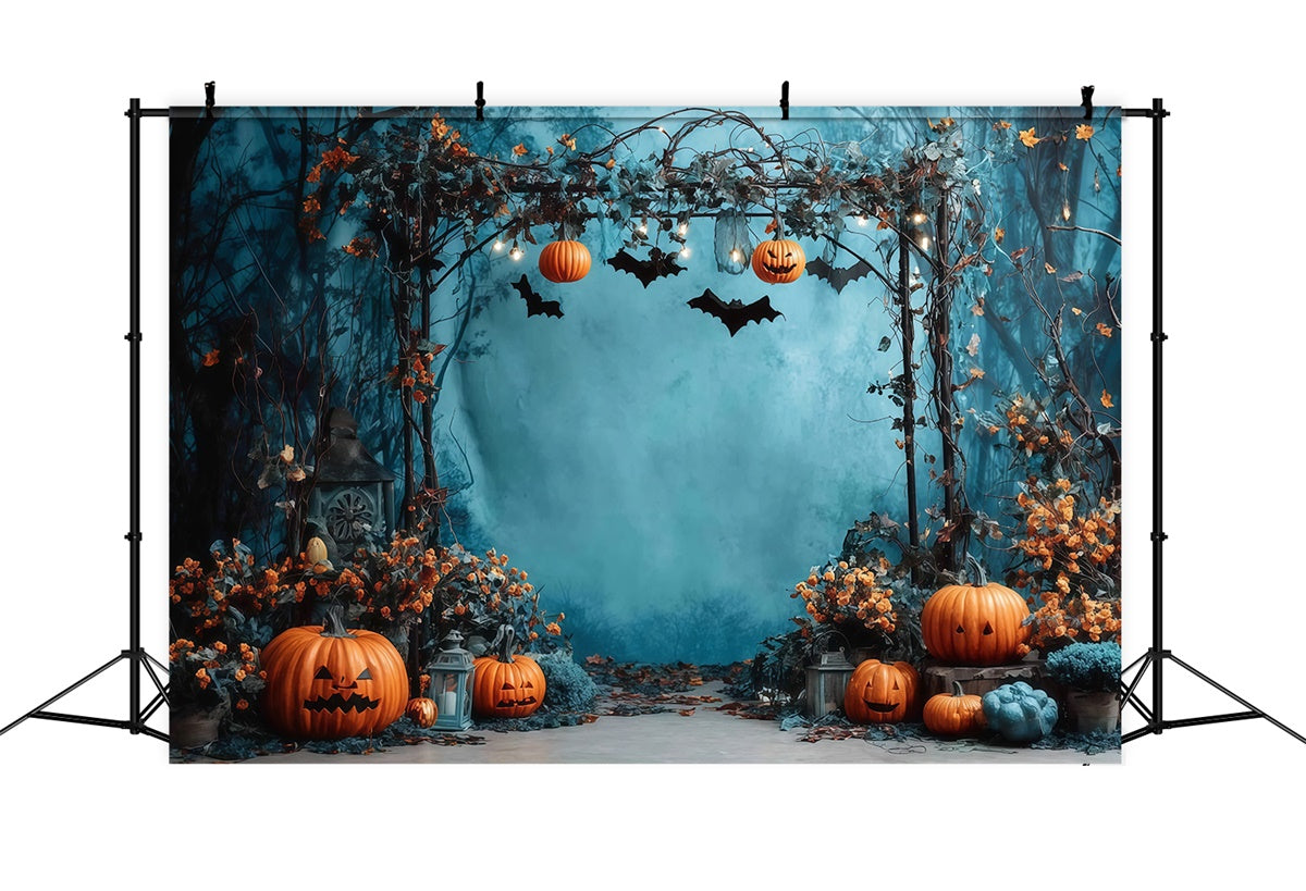 Halloween Photo Backdrop Twilight Pumpkin Forest Archway Halloween Backdrop UK MRR8-27