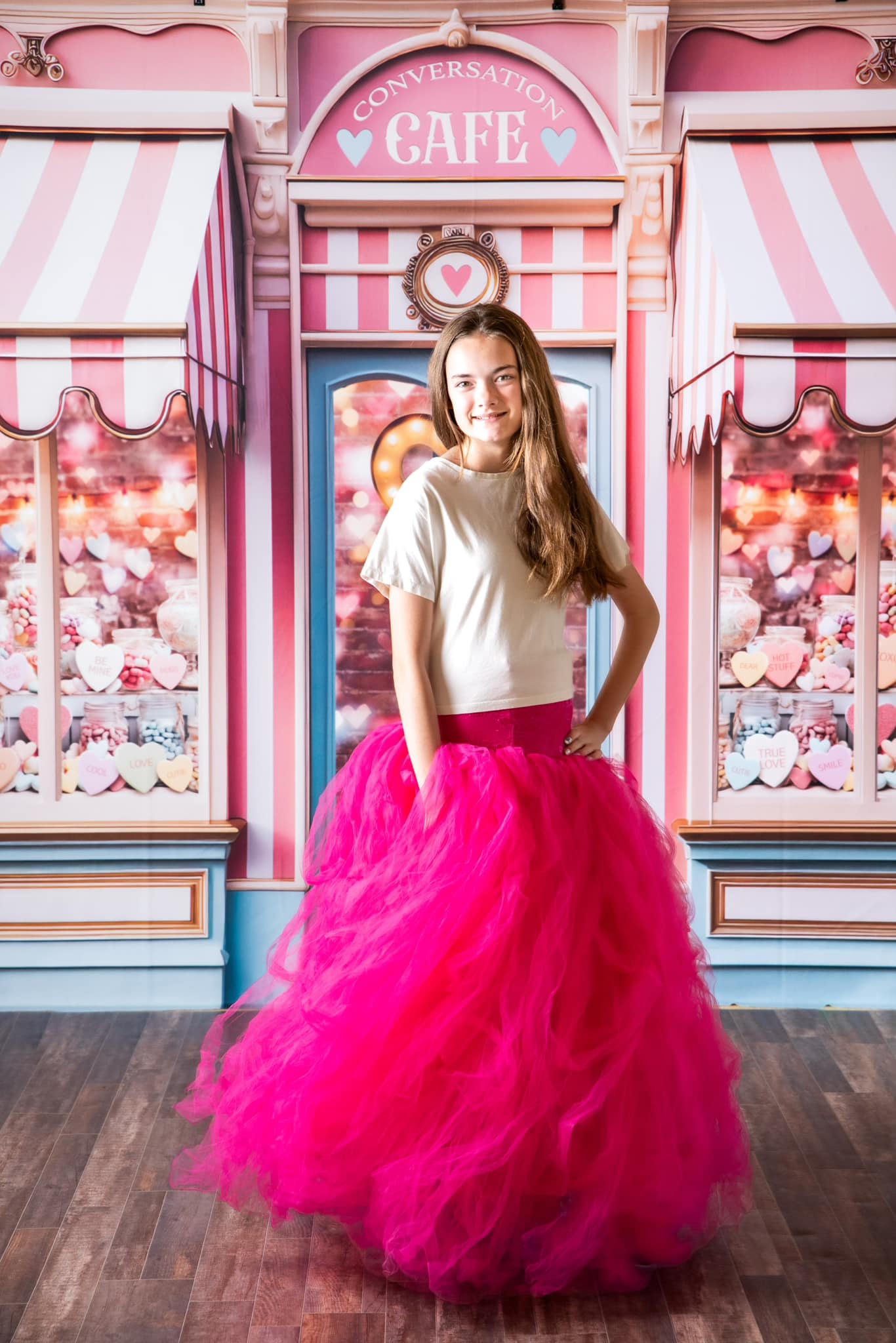 Valentine's Day Backdrop Candy Shop Window Display Valentine Photo Backdrop UK MRR8-273