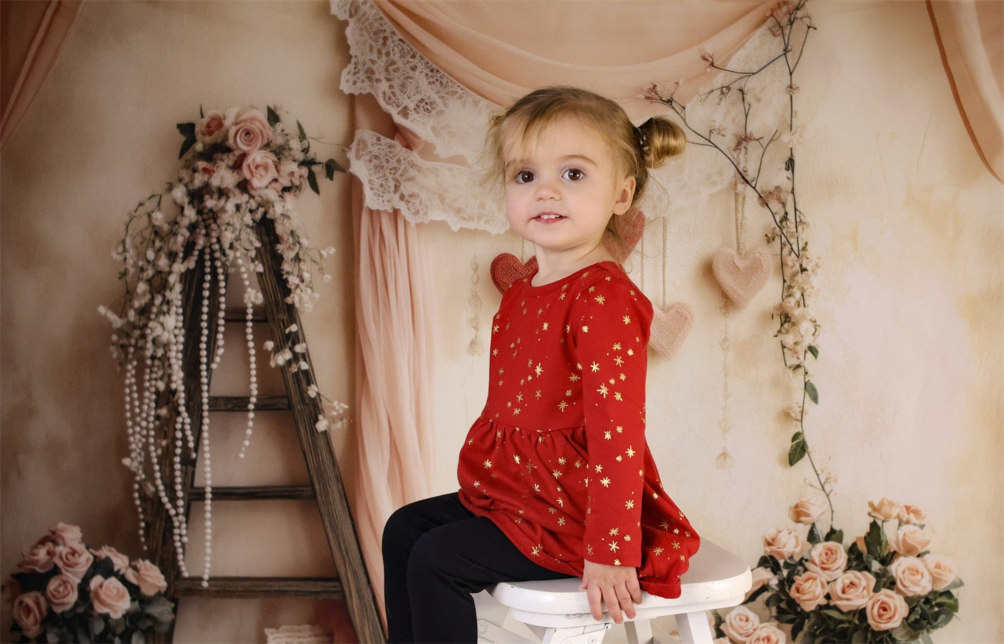 Valentine Photo Backdrop Romantic Floral Love Heart Valentine's Day Backdrop UK MRR8-274