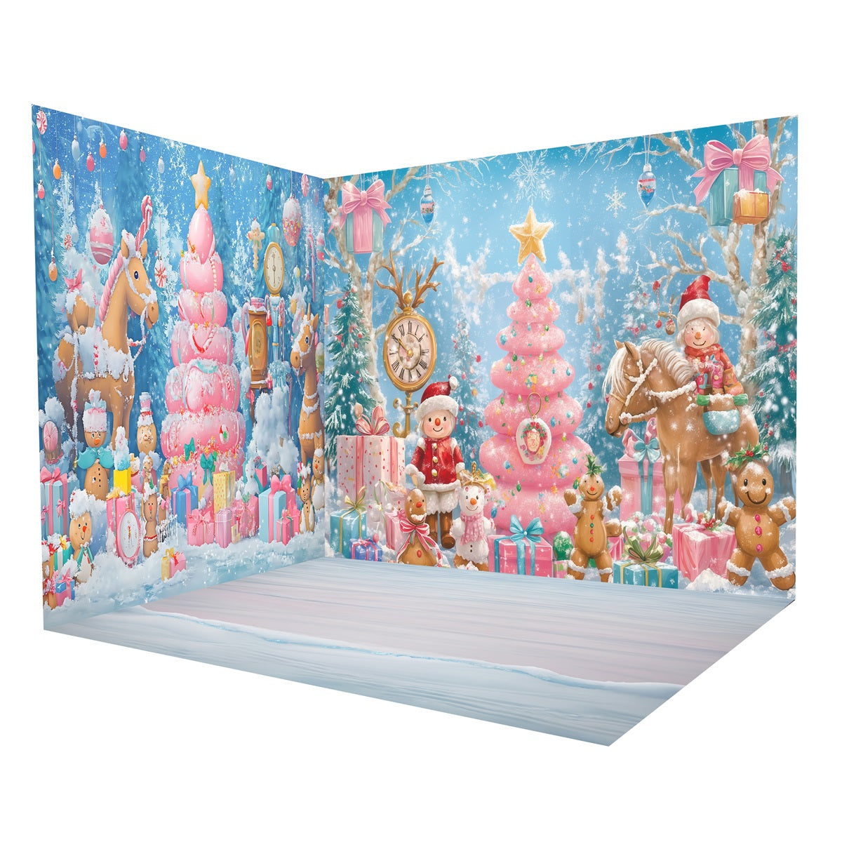 Christmas Backdrops Pink Winter Wonderland Backdrop Room Set UK MRR8-288