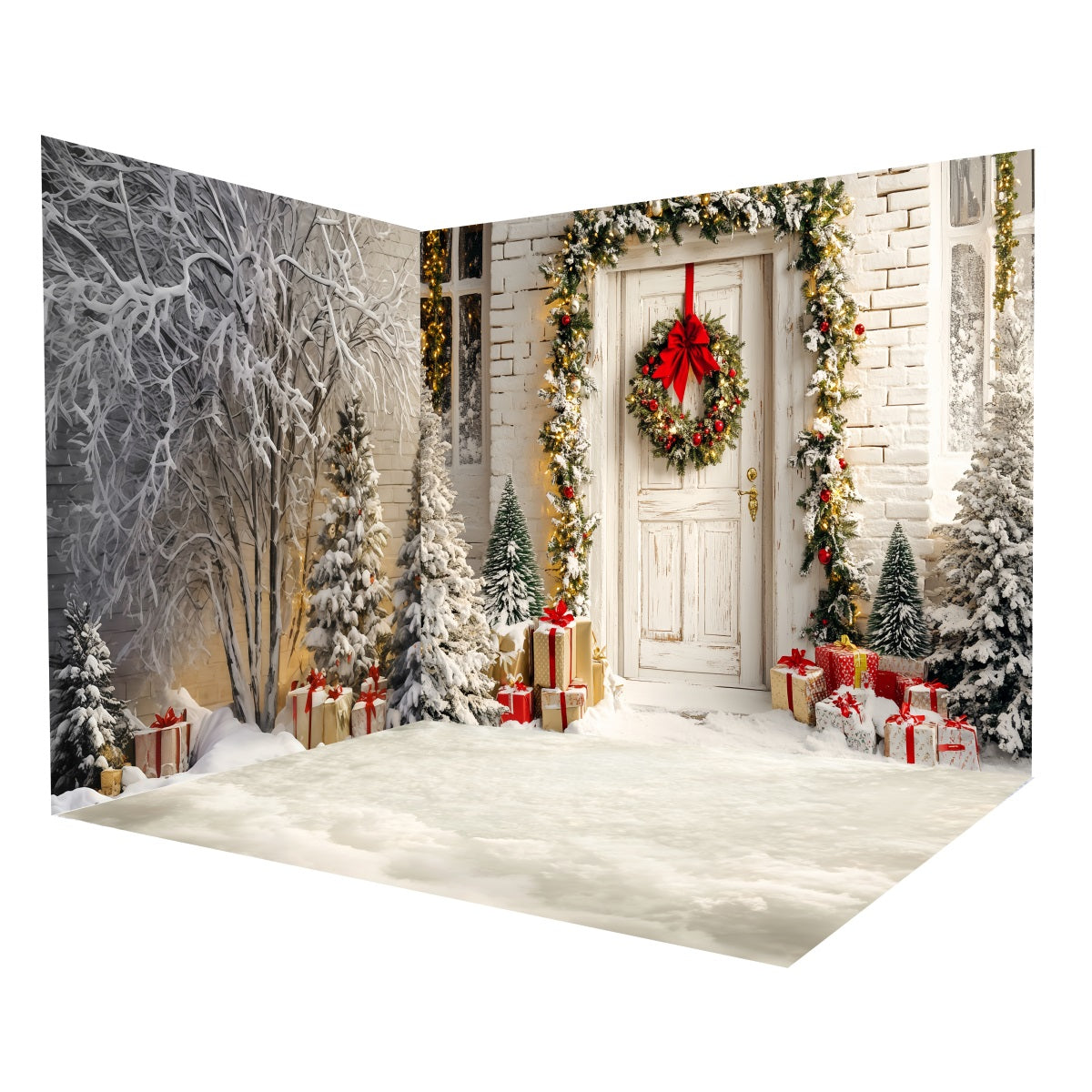 Christmas Backdrop Winter Door Christmas Backdrop Room Set UK MRR8-292