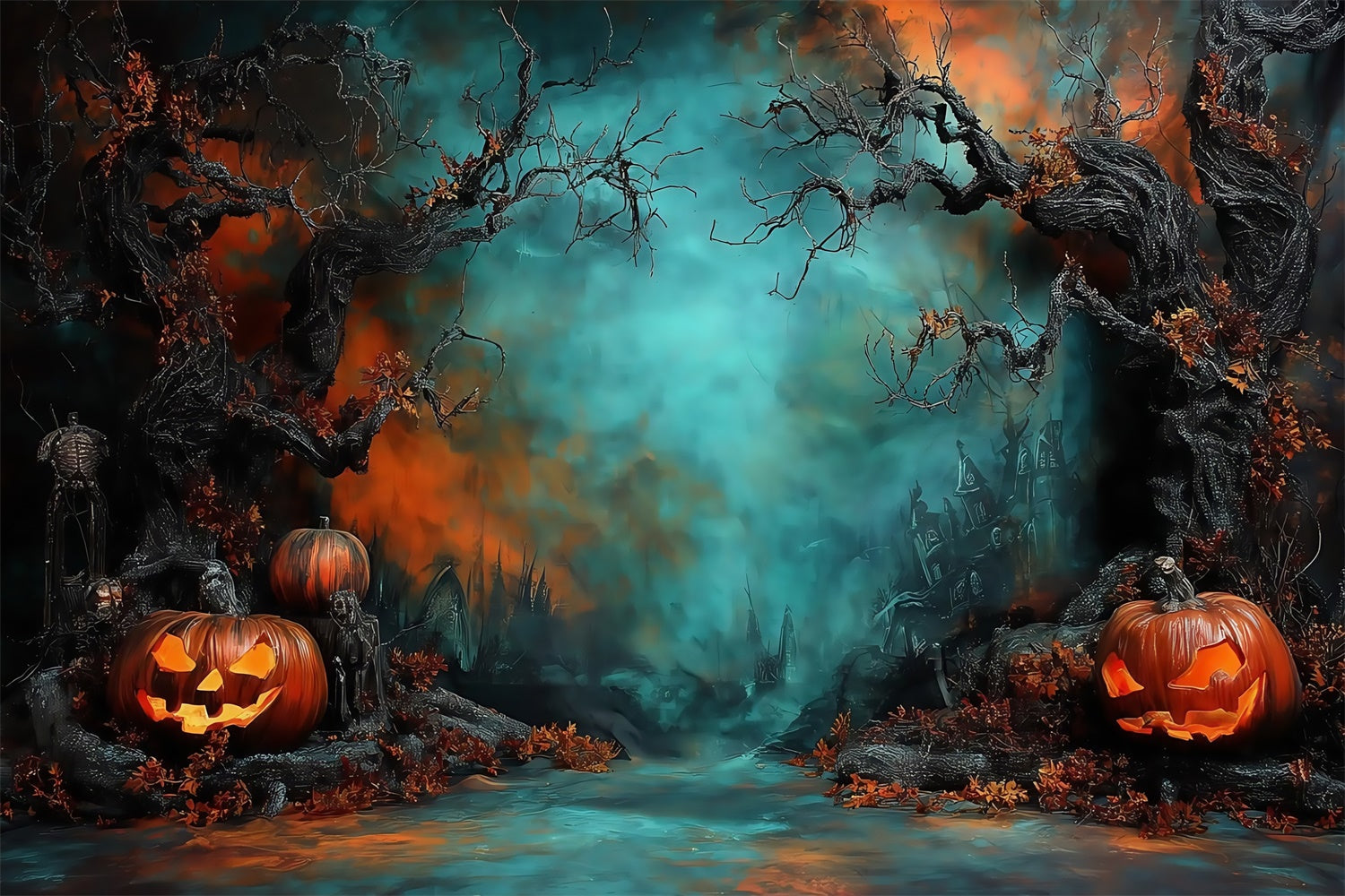 Halloween Wall Backdrop Spooky Forest Halloween Photo Backdrop UK MRR8-2