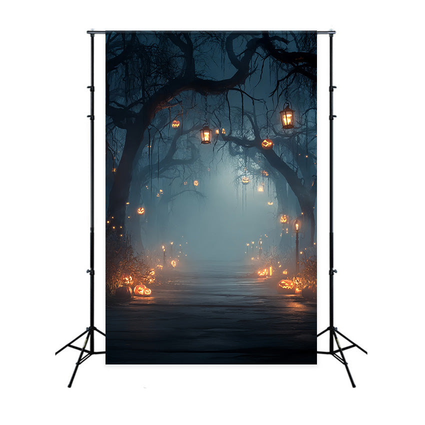 Spooky Halloween Backdrop Dim Forest Lights Halloween Backdrop UK MRR8-34