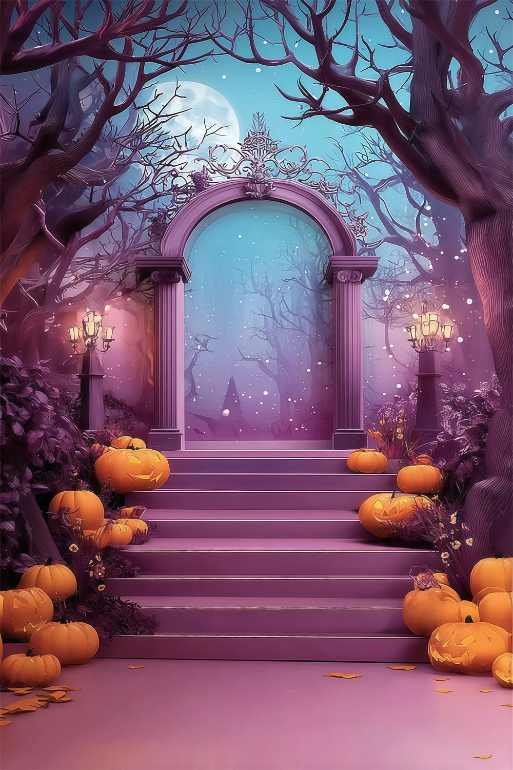Halloween Backdrops Fantasy Forest Mystery Arch Halloween Backdrop UK MRR8-35