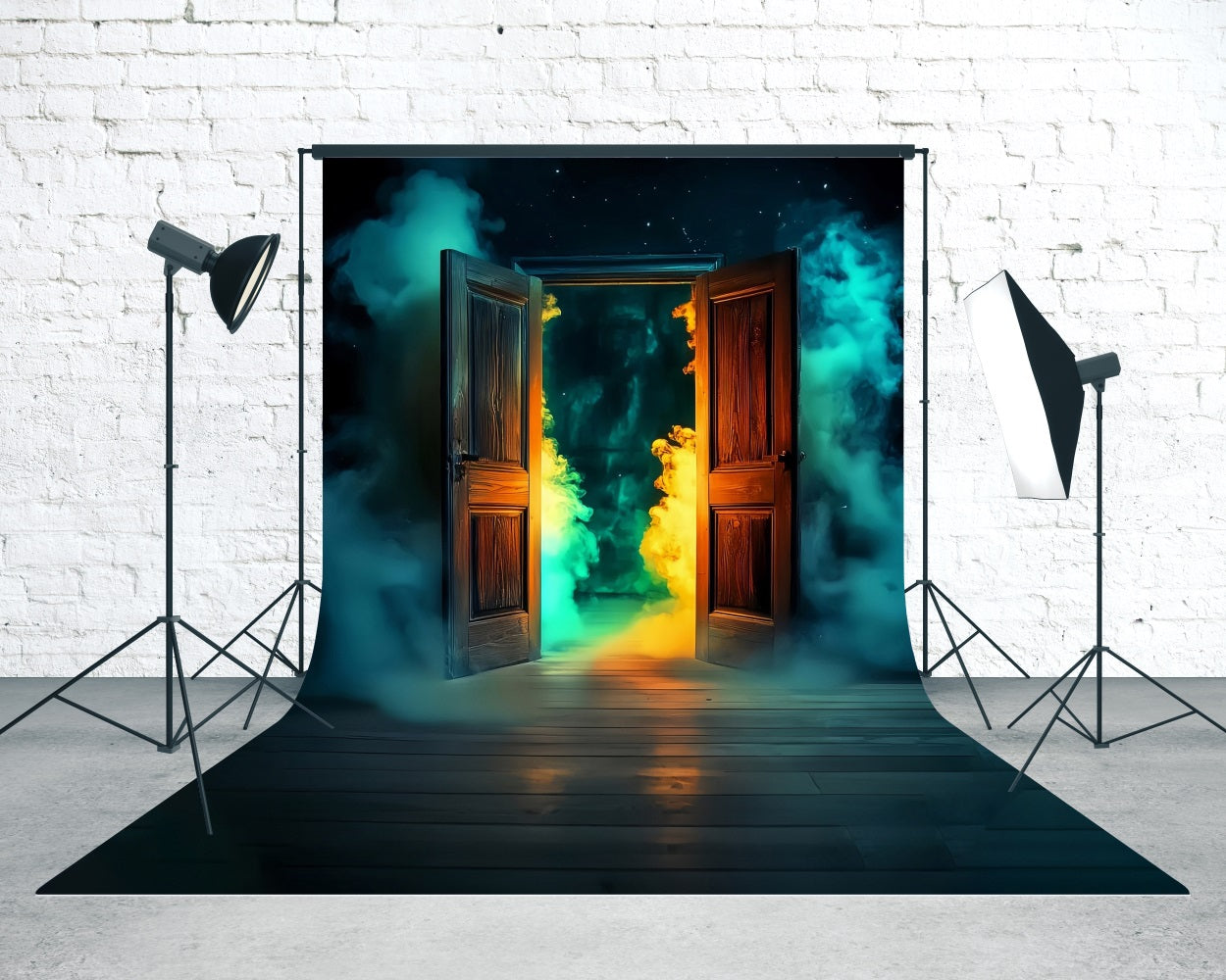 Halloween Photography Backdrop Marvel Night Glow Smokey Gates Sweep Backdrop UK MRR8-55