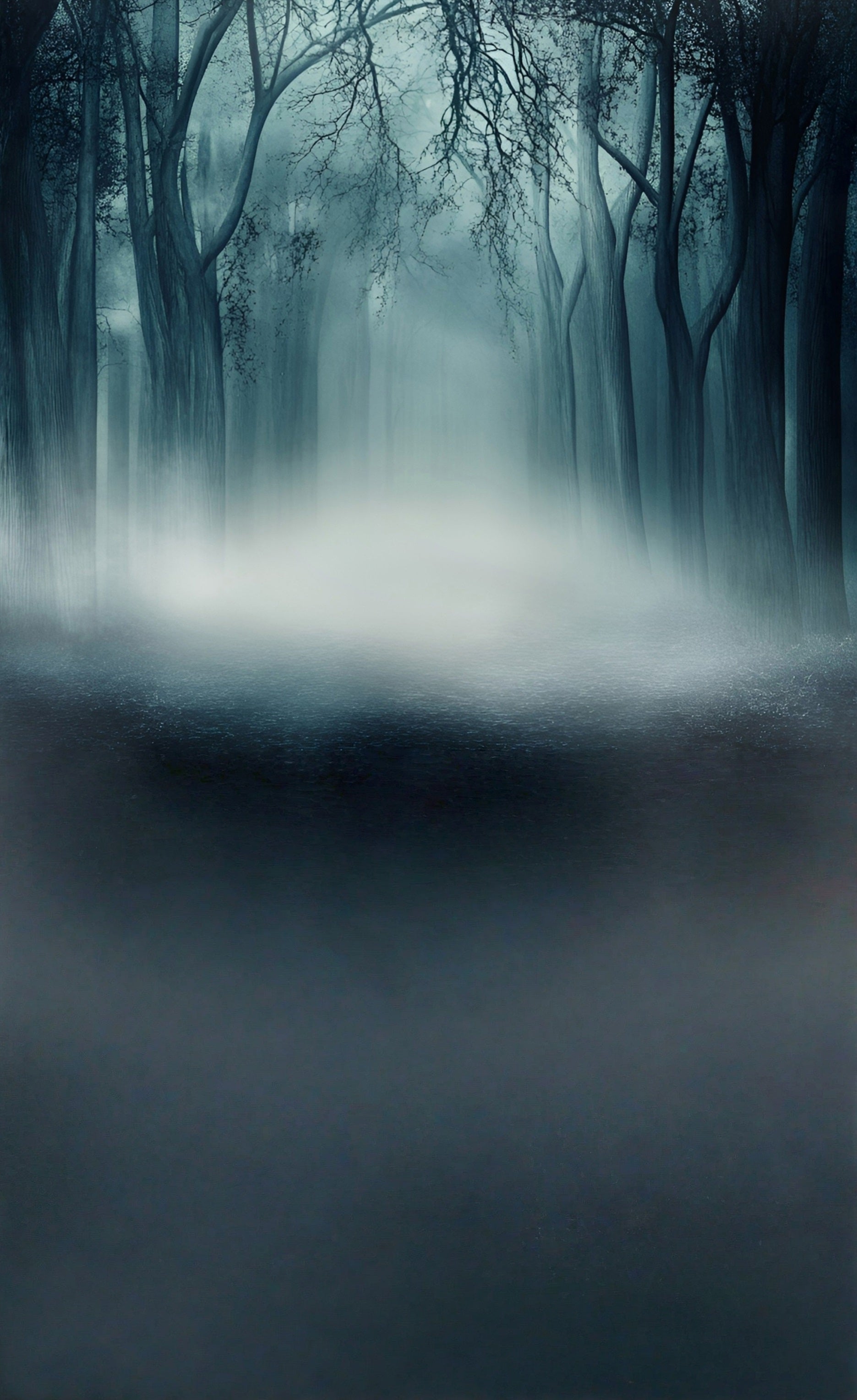 Scary Halloween Backdrops Misty Deadwood Forest Sweep Backdrop UK MRR8-60