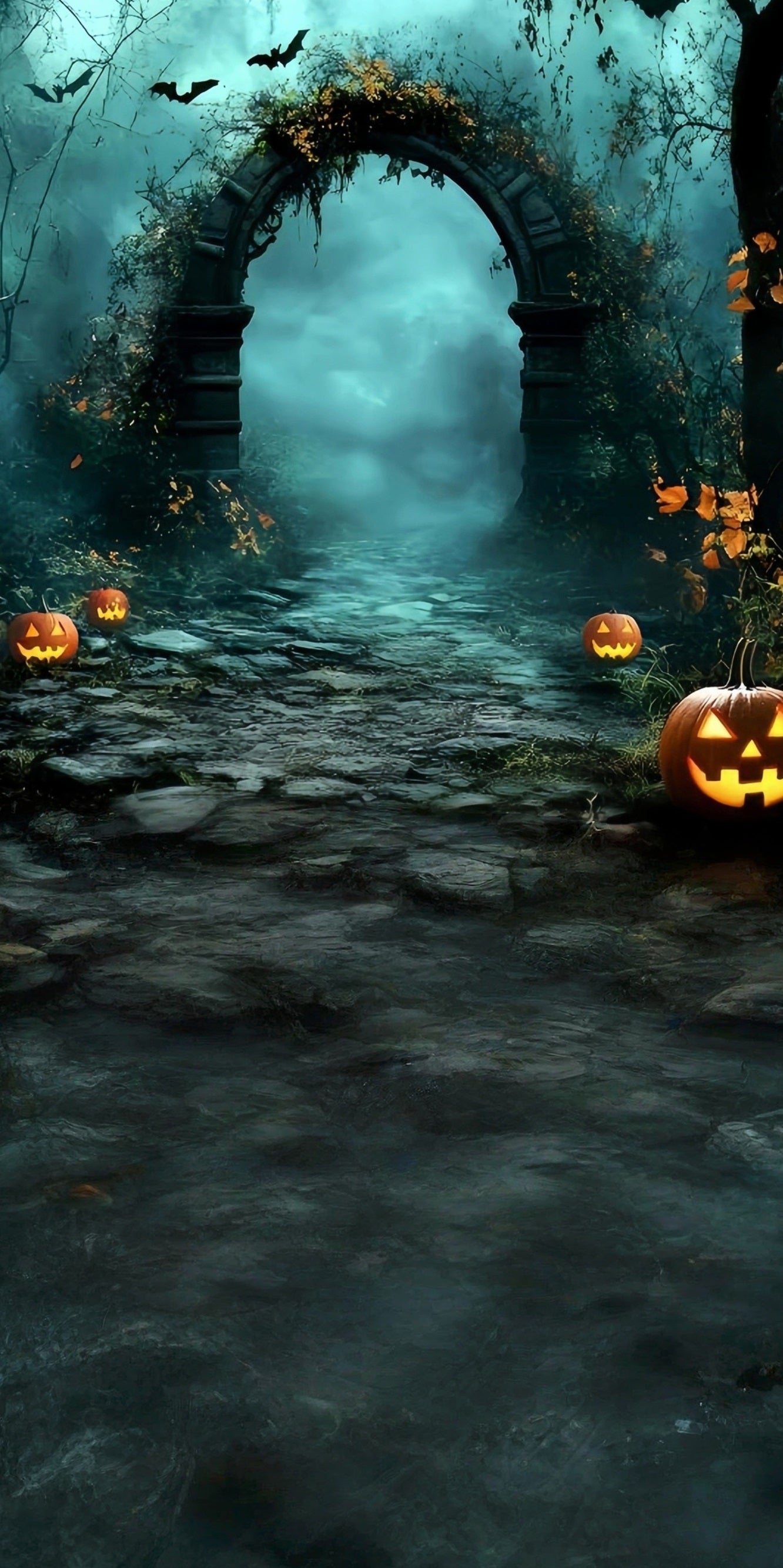 Halloween Backdrop Ideas Vine Covered Arches Misty Sweep Backdrop UK MRR8-61