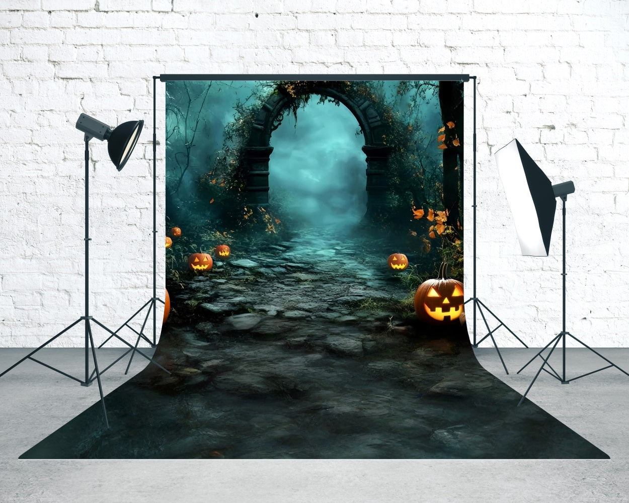 Halloween Backdrop Ideas Vine Covered Arches Misty Sweep Backdrop UK MRR8-61