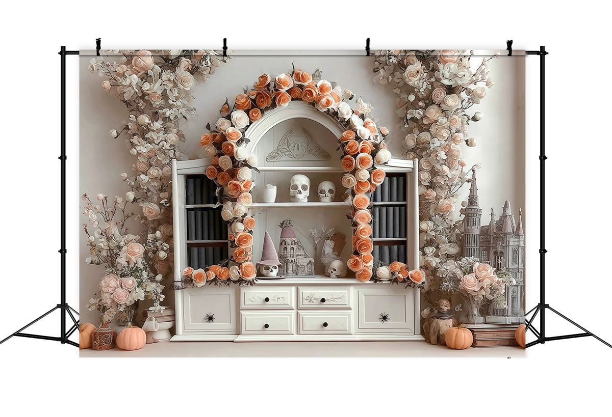Halloween Photography Backdrop Flower Skull Indoor Halloween Backdrop UK MRR8-8