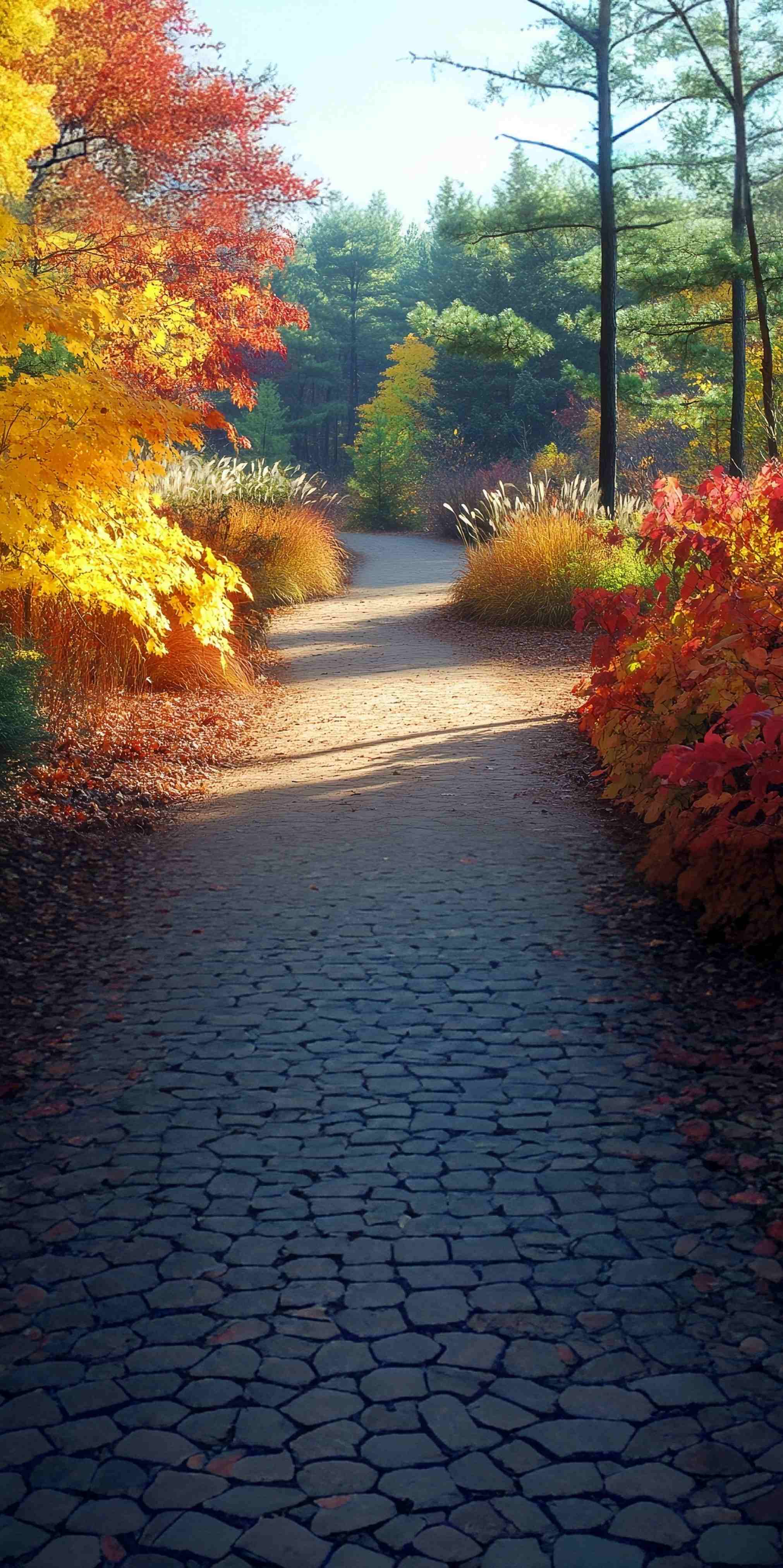Fall Photo Backdrops Golden Maple Pathway Sweep Backdrop UK MRR8-83