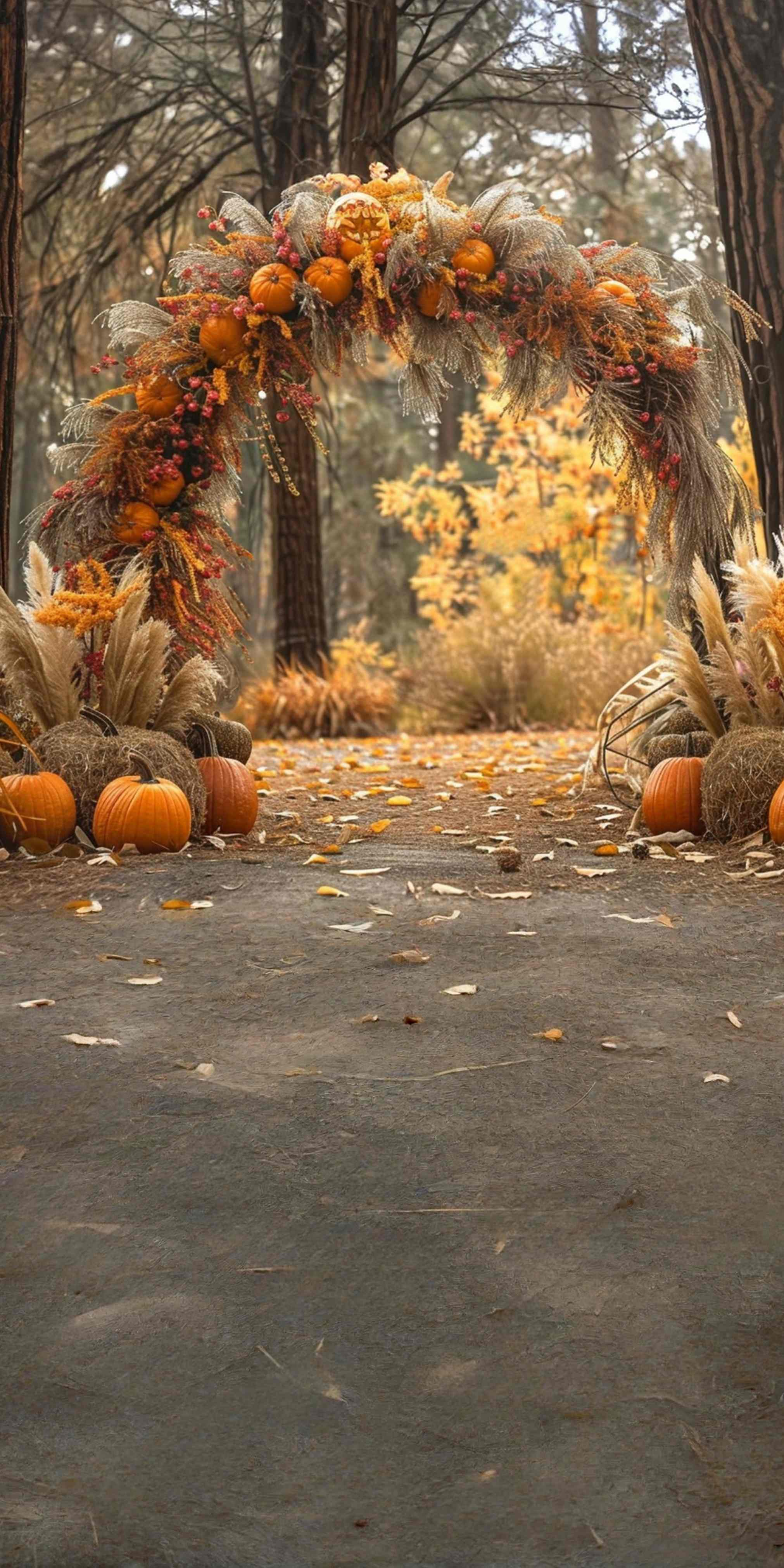 Autumn Backdrops Autumn Archway Forest Ceremony Sweep Backdrop UK MRR8-89