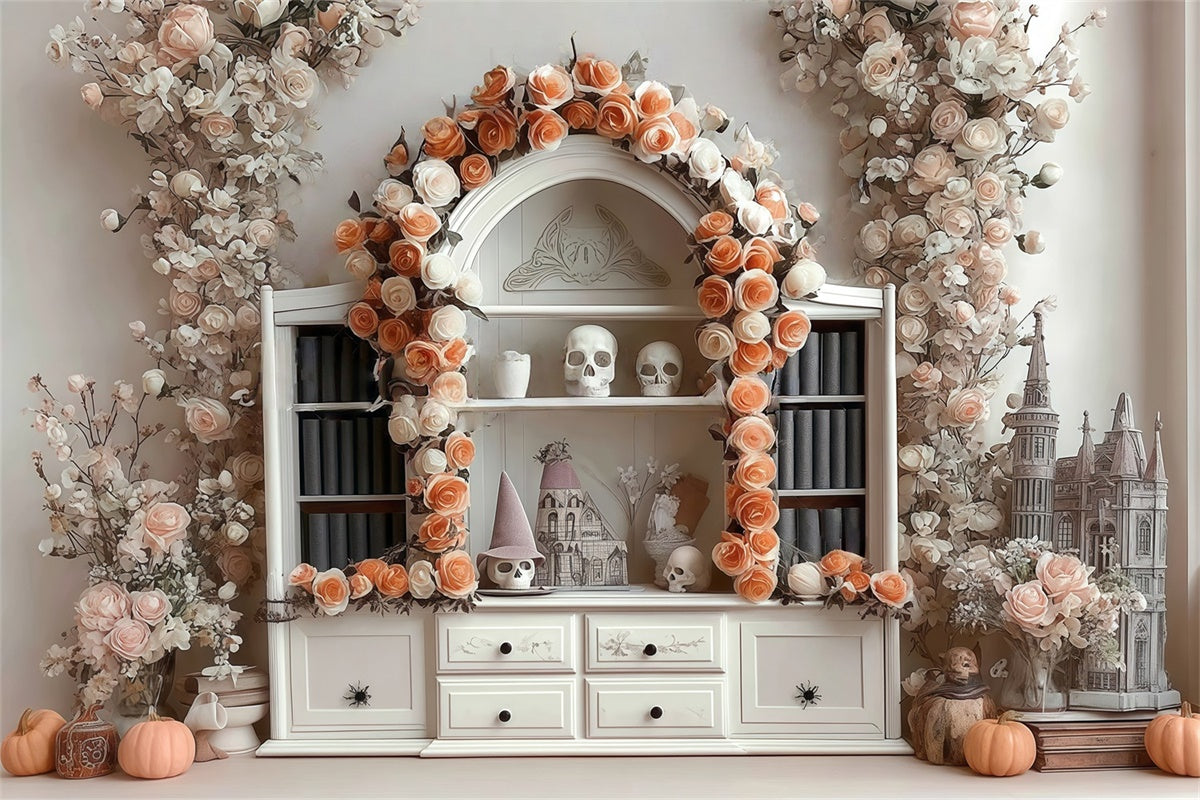 Halloween Photography Backdrop Flower Skull Indoor Halloween Backdrop UK MRR8-8