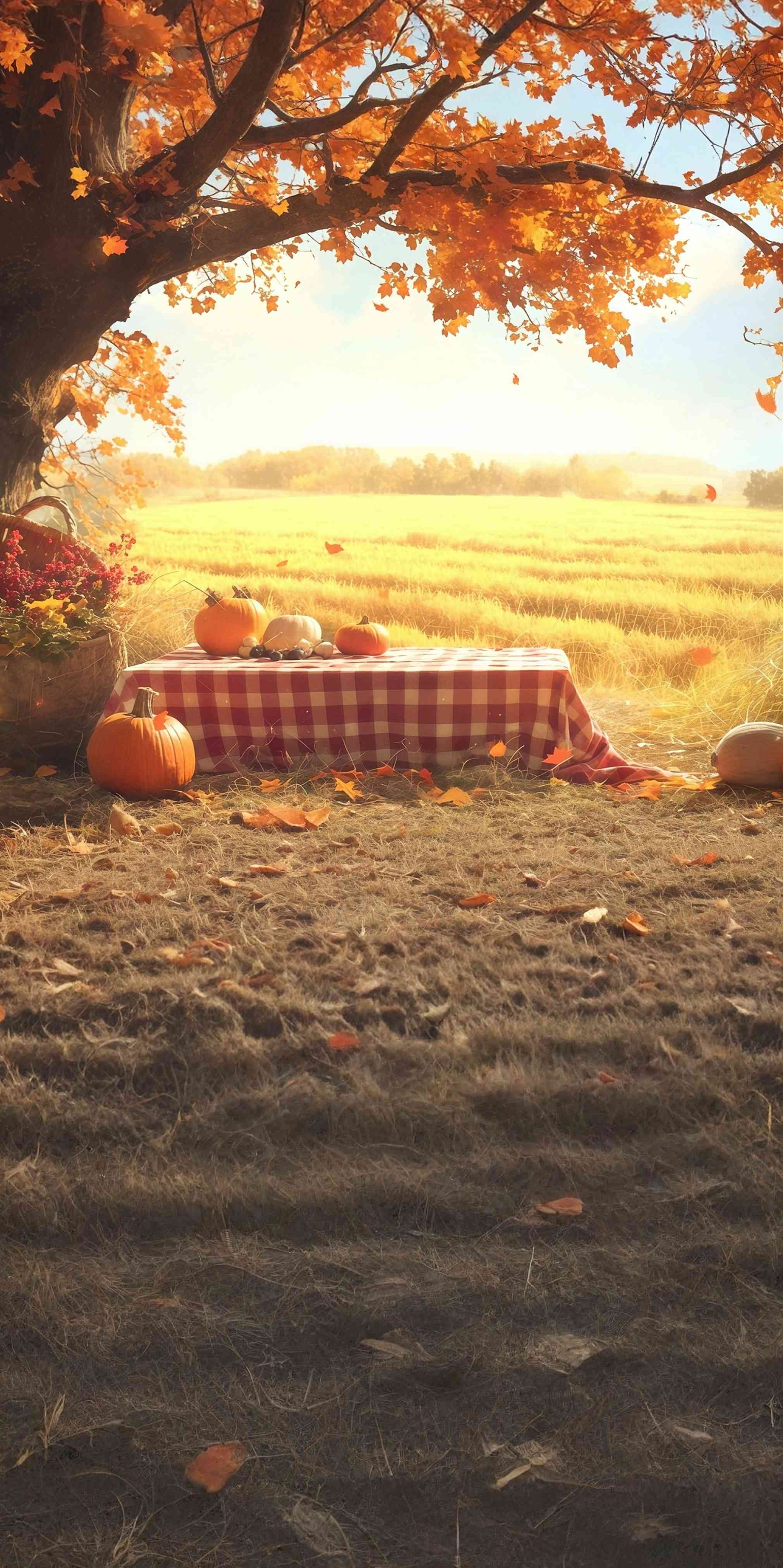 Autumn Backdrop Harvest Field Picnic Scene Sweep Backdrop UK MRR8-99