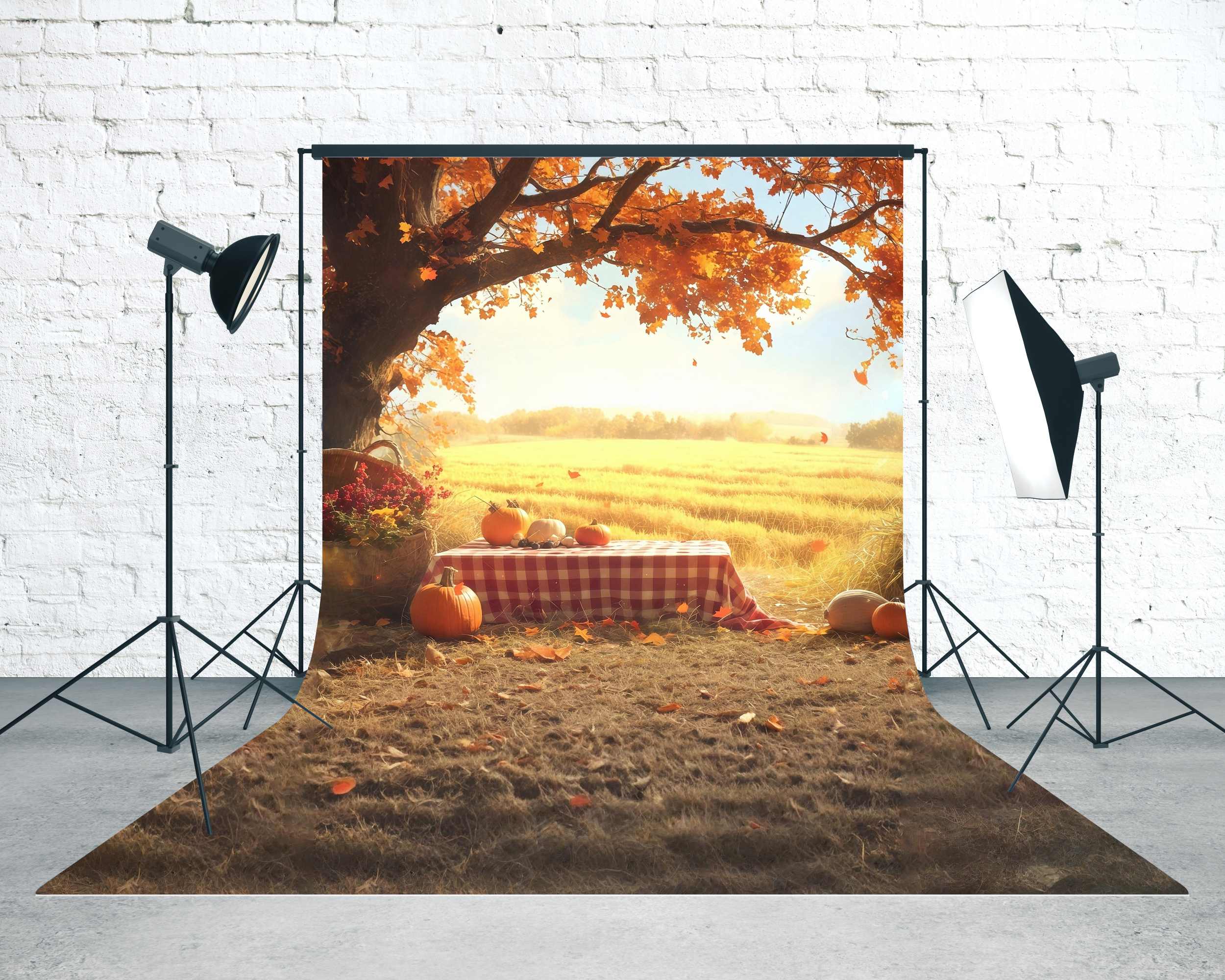 Autumn Backdrop Harvest Field Picnic Scene Sweep Backdrop UK MRR8-99