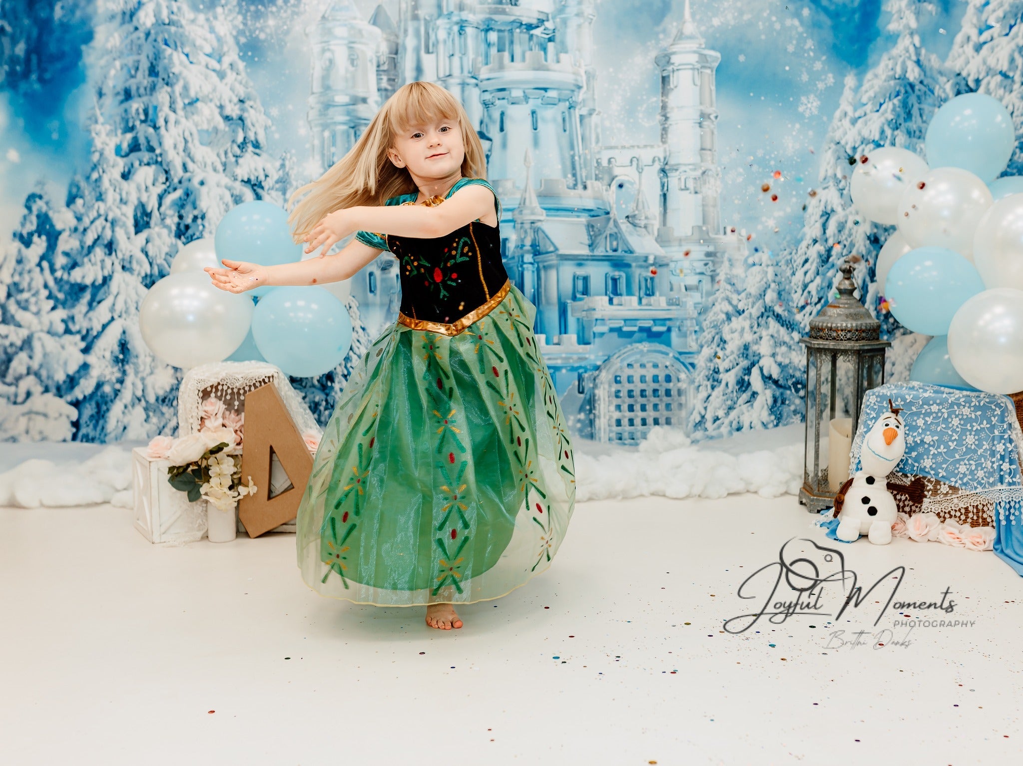 Frozen Castle Backdrop Winter Ice Castle Wonderland Kids Photo Backdrop UK MRR9-10