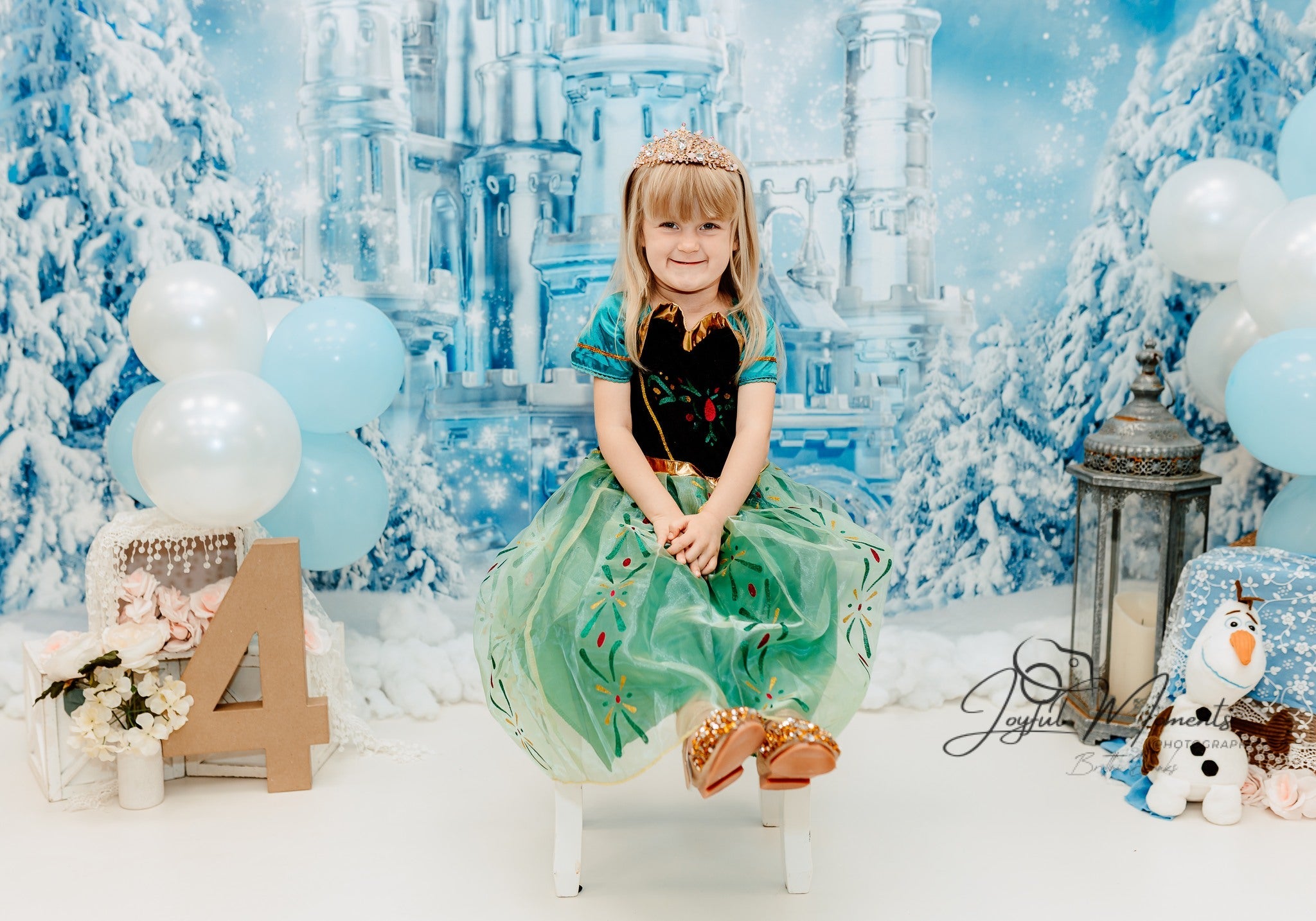 Frozen Castle Backdrop Winter Ice Castle Wonderland Kids Photo Backdrop UK MRR9-10