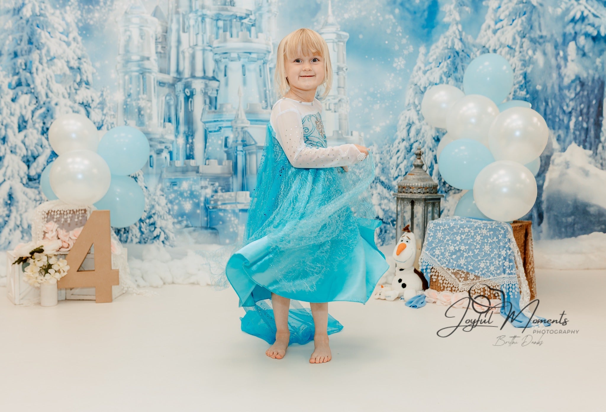 Frozen Castle Backdrop Winter Ice Castle Wonderland Kids Photo Backdrop UK MRR9-10