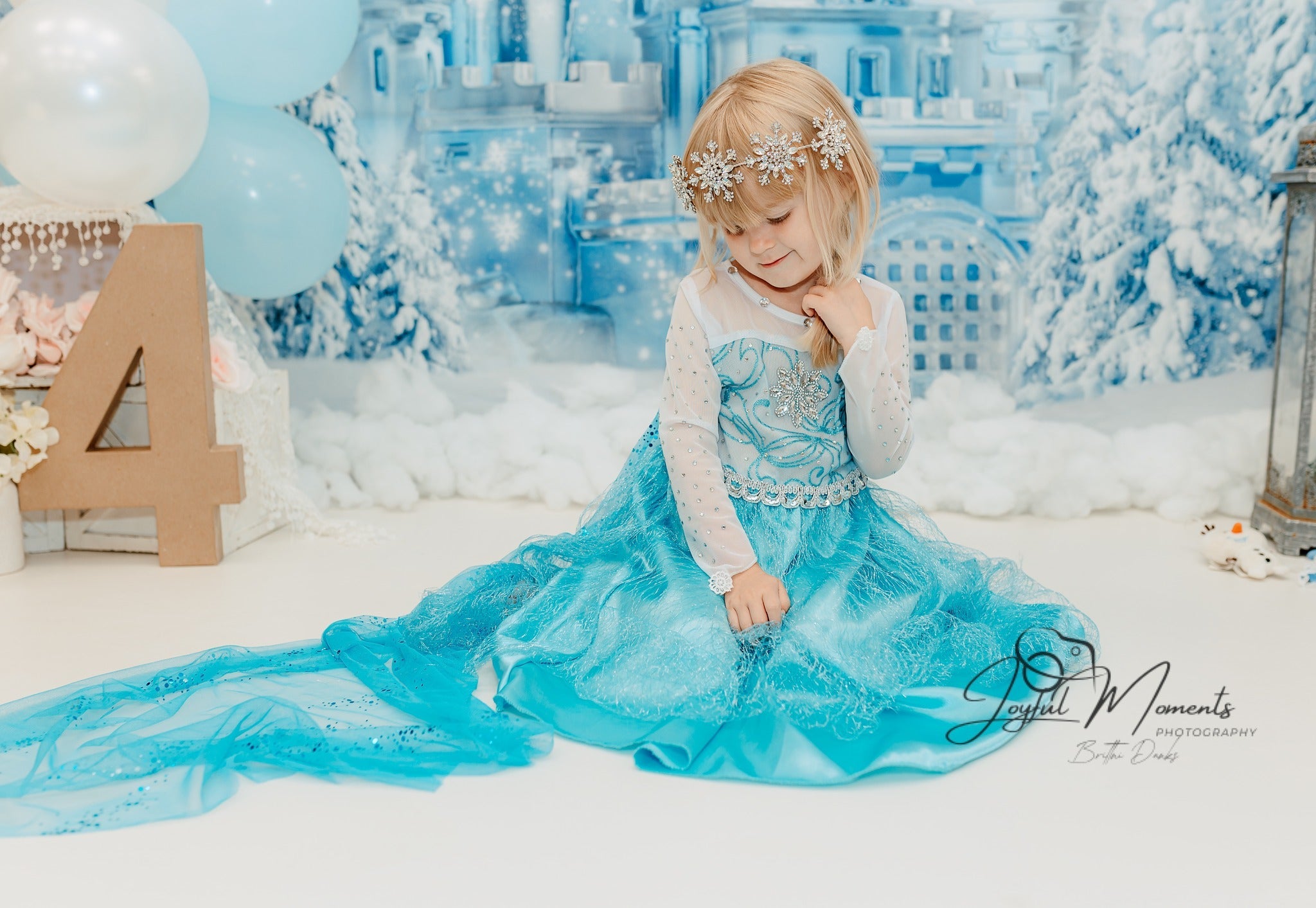 Frozen Castle Backdrop Winter Ice Castle Wonderland Kids Photo Backdrop UK MRR9-10