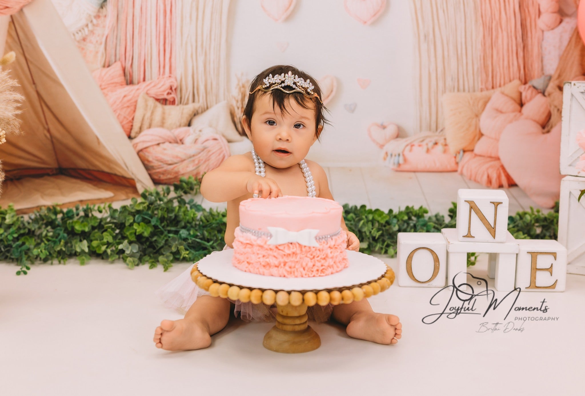 Boho Rainbow Backdrop Pink Rainbow Heart Decor Photography Backdrops for Kids UK MRR9-11