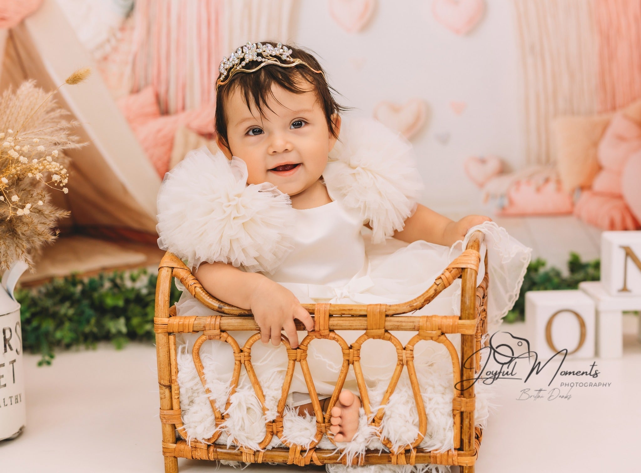 Boho Rainbow Backdrop Pink Rainbow Heart Decor Photography Backdrops for Kids UK MRR9-11