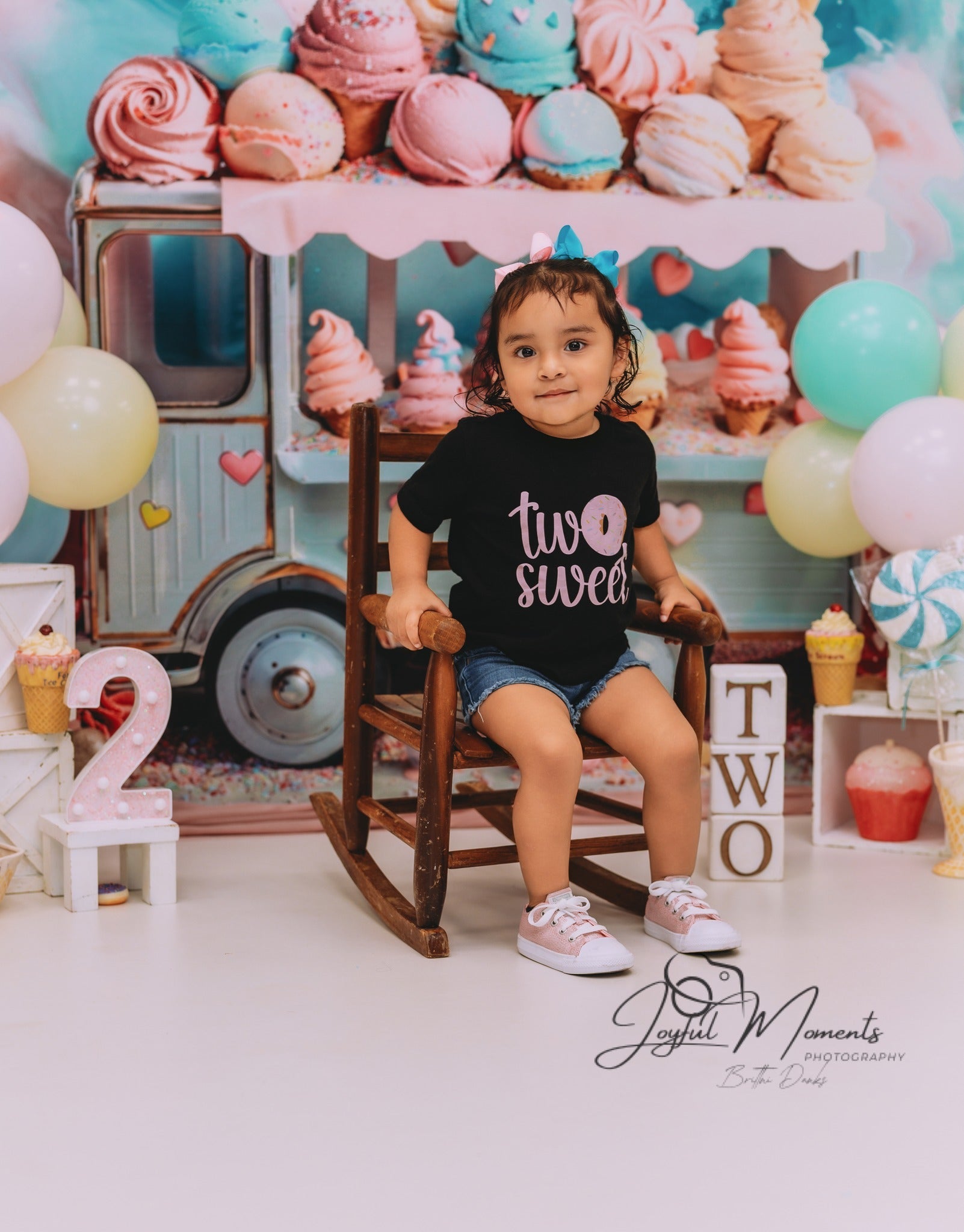 Newborn Backdrop Pastel Ice Cream Truck Sweets Kids Photo Backdrop UK MRR9-14