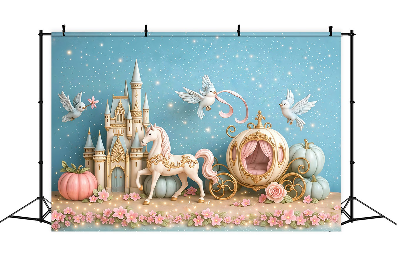 Castle Backdrop Fairy Tale Castle Carriage Newborn Photo Backdrop UK MRR9-16