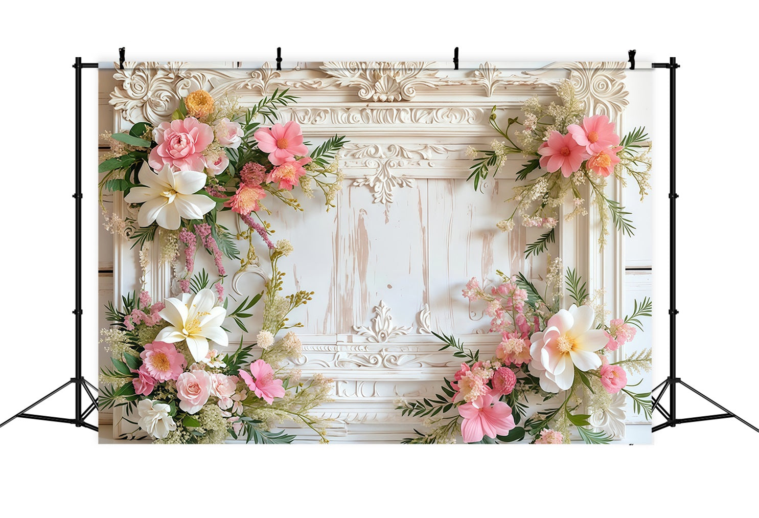 Vintage Backdrop Classic Frame Flower Garland Vintage Wall Backdrop UK MRR9-19