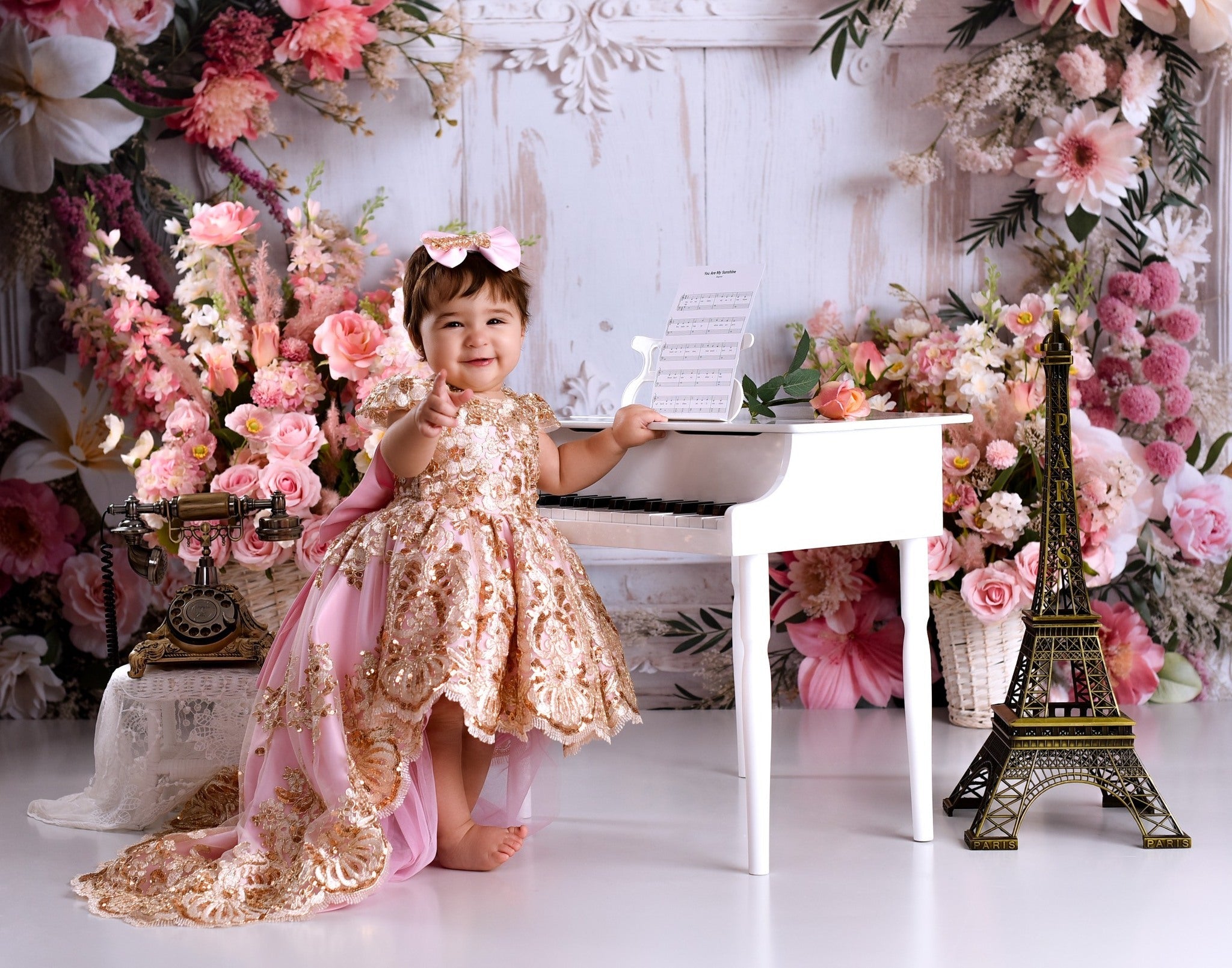 Vintage Backdrop Classic Frame Flower Garland Vintage Wall Backdrop UK MRR9-19