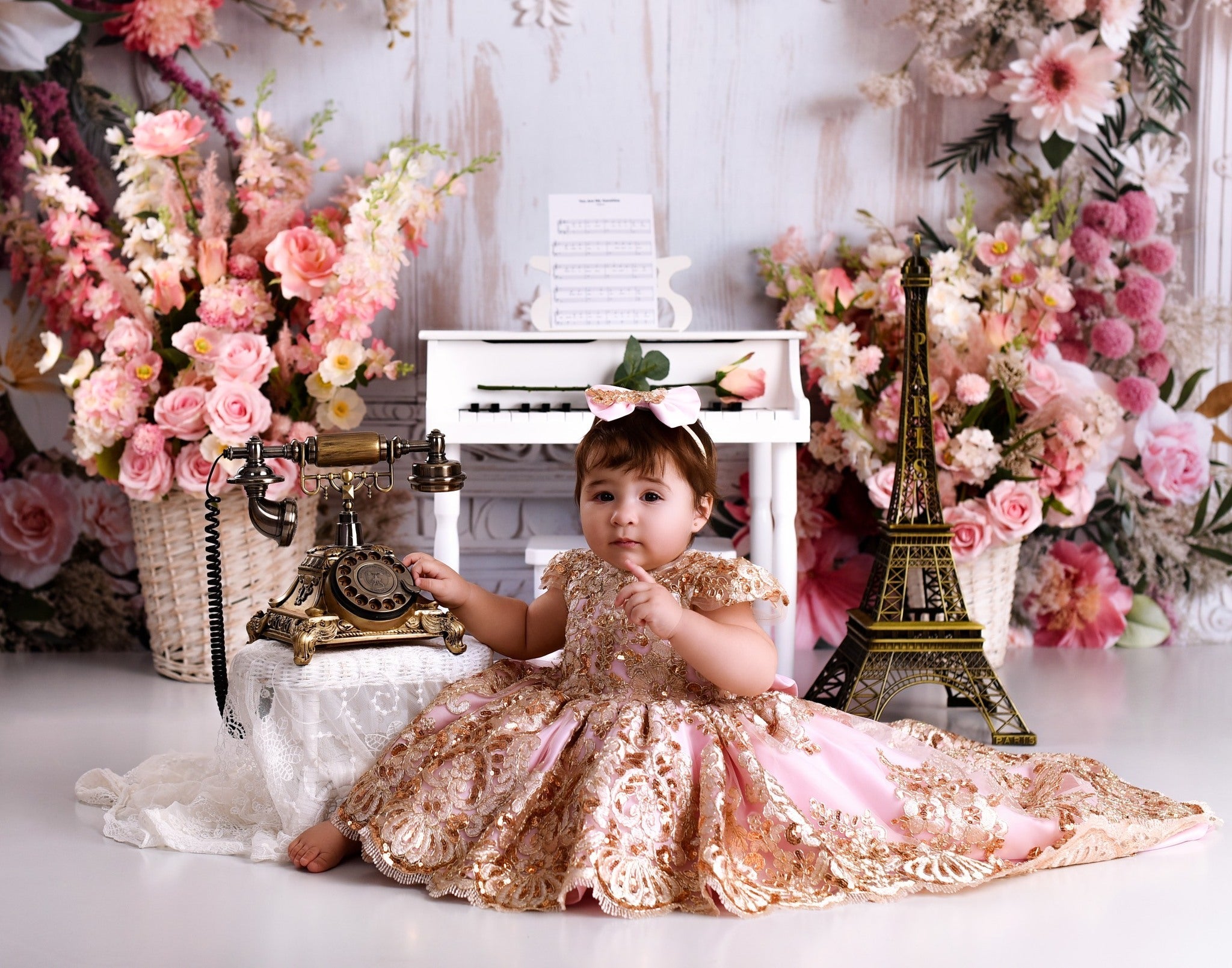 Vintage Backdrop Classic Frame Flower Garland Vintage Wall Backdrop UK MRR9-19