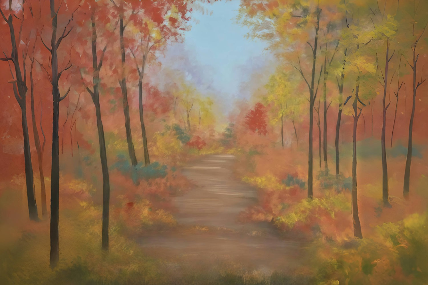 Fall Forest Backdrop Colorful Autumn Forest Path Autumn Backdrop UK MRR9-30
