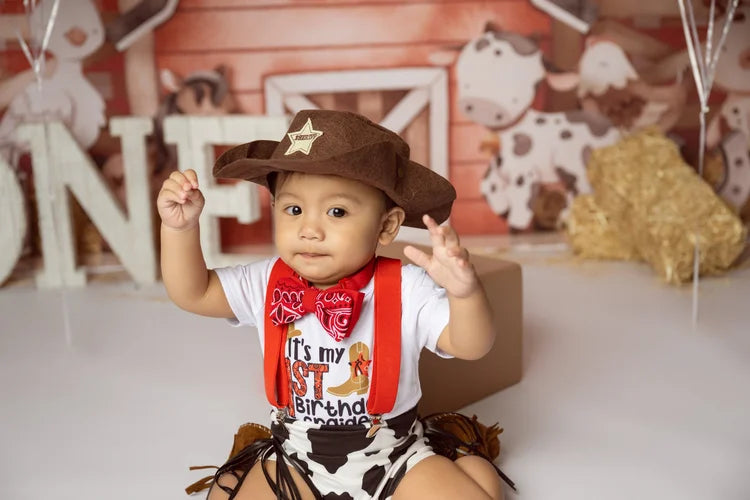 Kids Photo Backdrop Cartoon Farm Animals Barn Newborn Backdrop UK MRR9-31