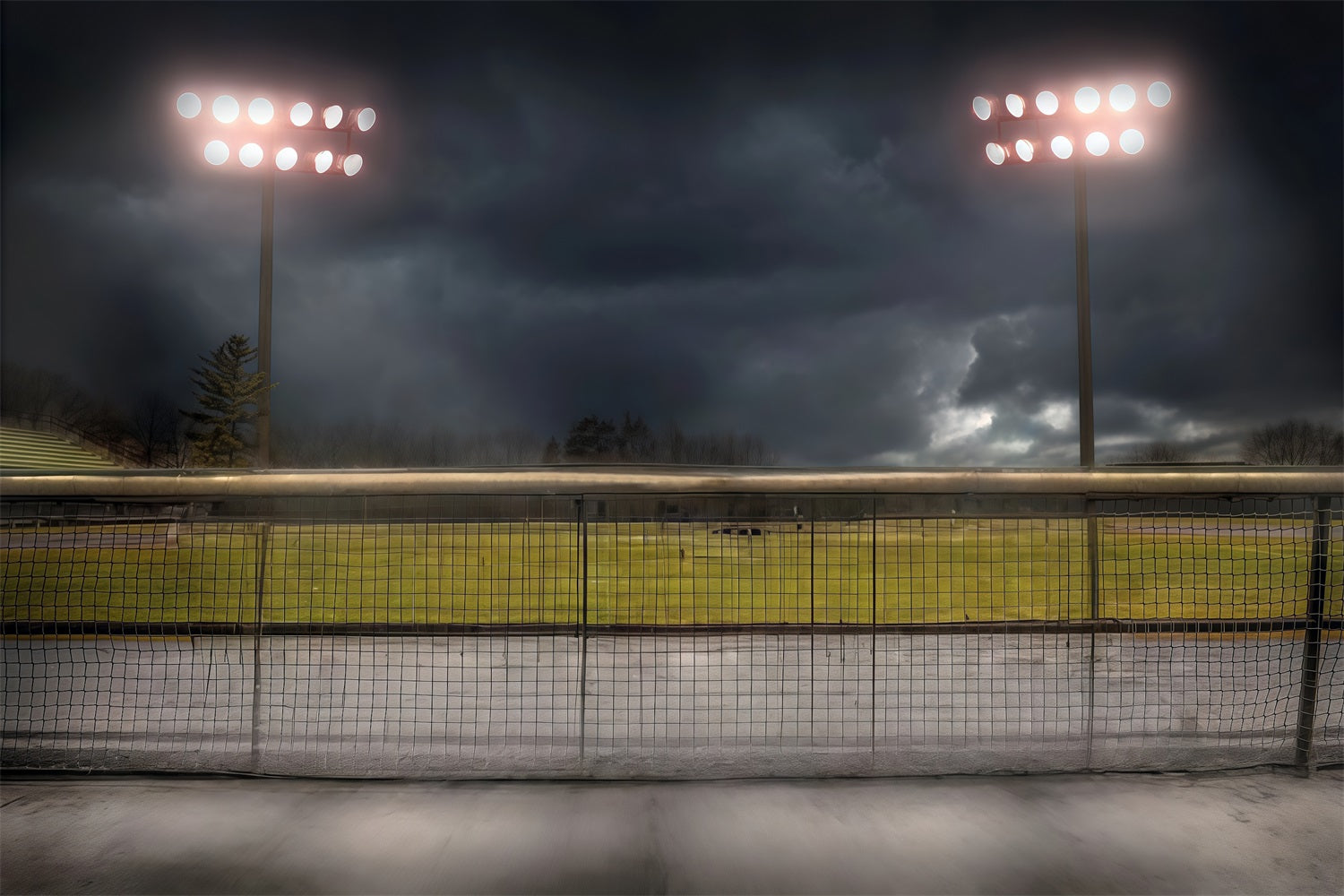 Football Field Backdrop Stadium Lights Dark Sky Sports Backdrop UK MRR9-32