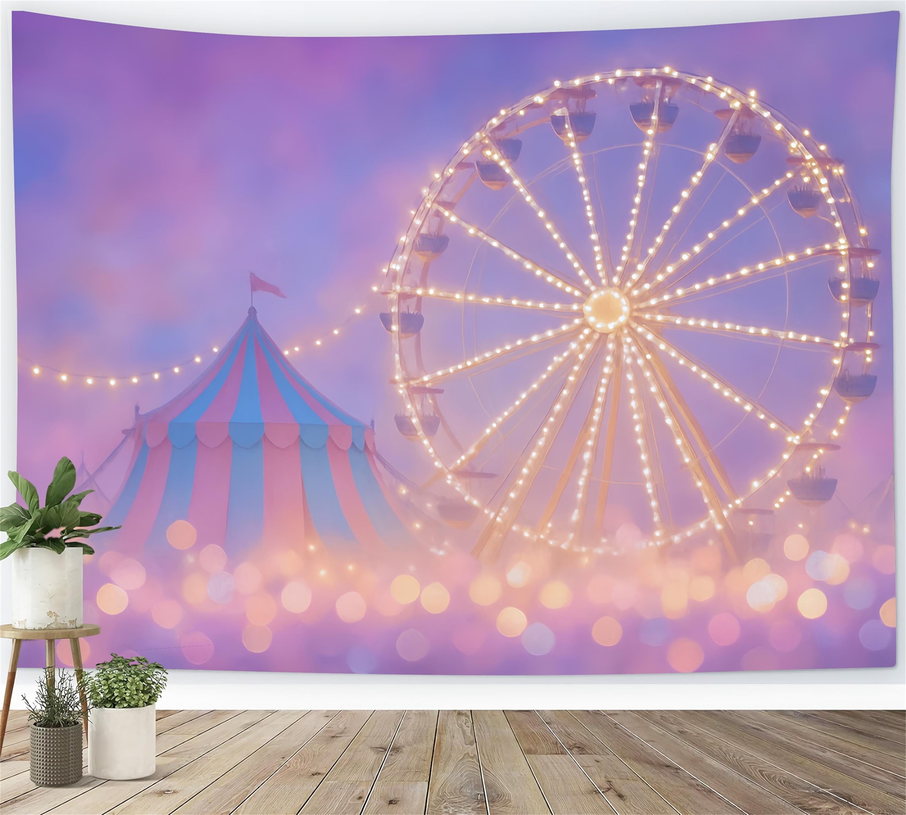 Circus Backdrop Carnival Ferris Wheel Tent Lights Children Backdrops UK MRR9-35