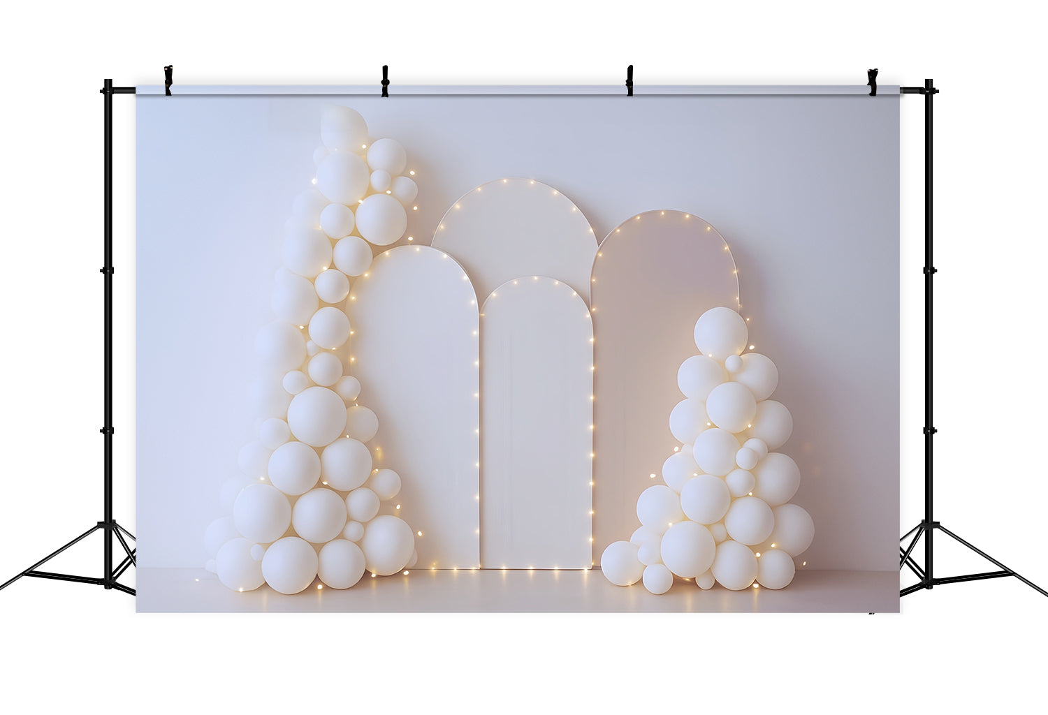 Cake Smash Backdrop Minimalist White Balloon Arches Birthday Backdrop UK MRR9-36