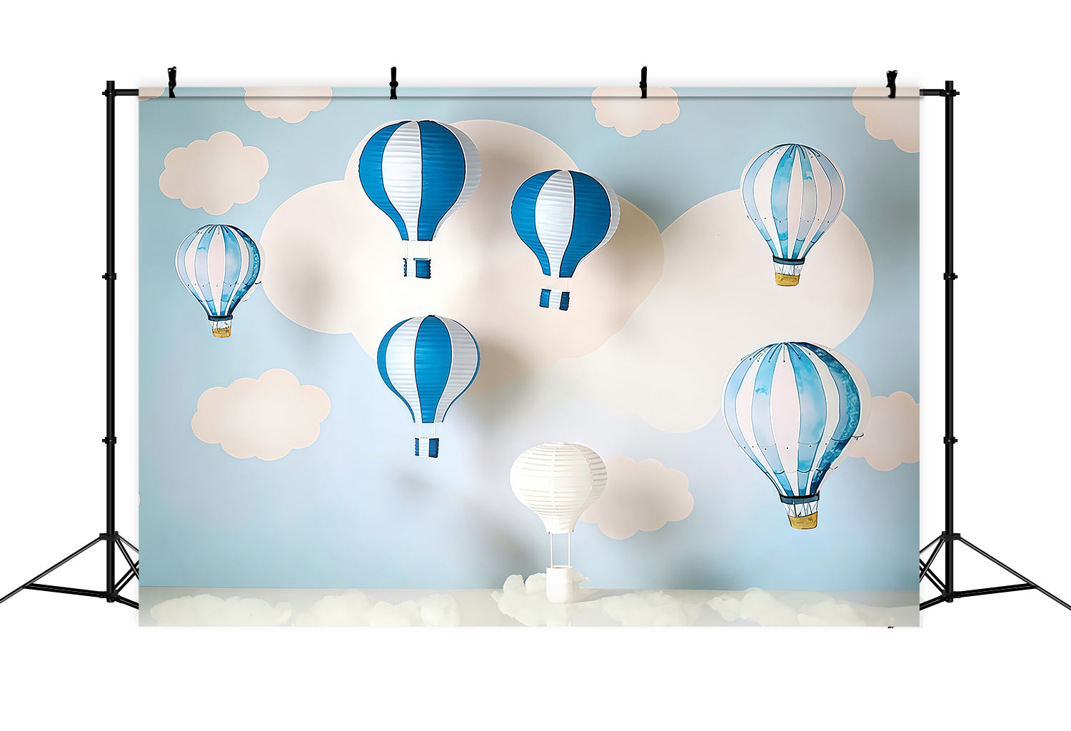 Newborn Backdrop Blue Cloud Hot Air Balloons Kids Photo Backdrop UK MRR9-47