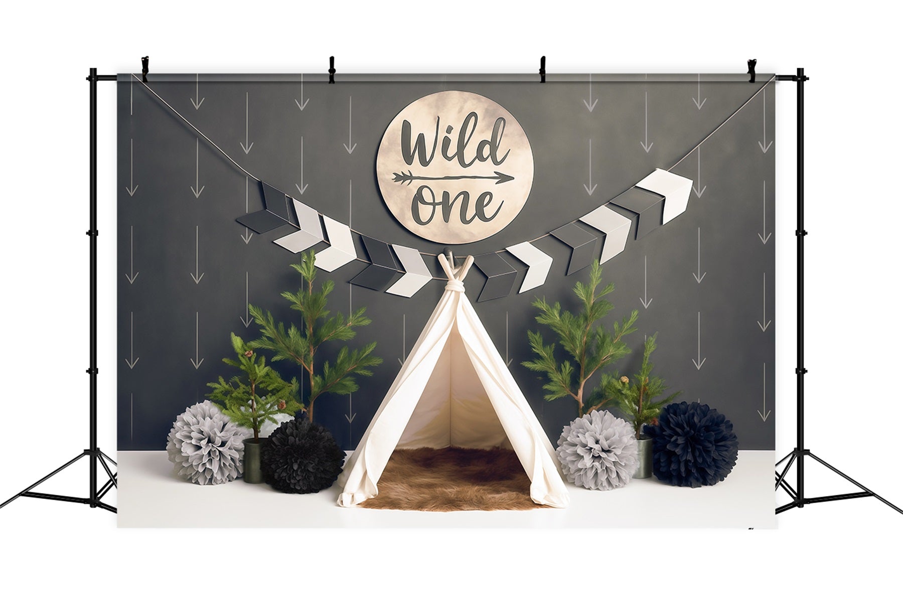 1st Birthday Backdrop Wild One Teepee Adventure Setup Cake Smash Backdrop UK MRR9-5