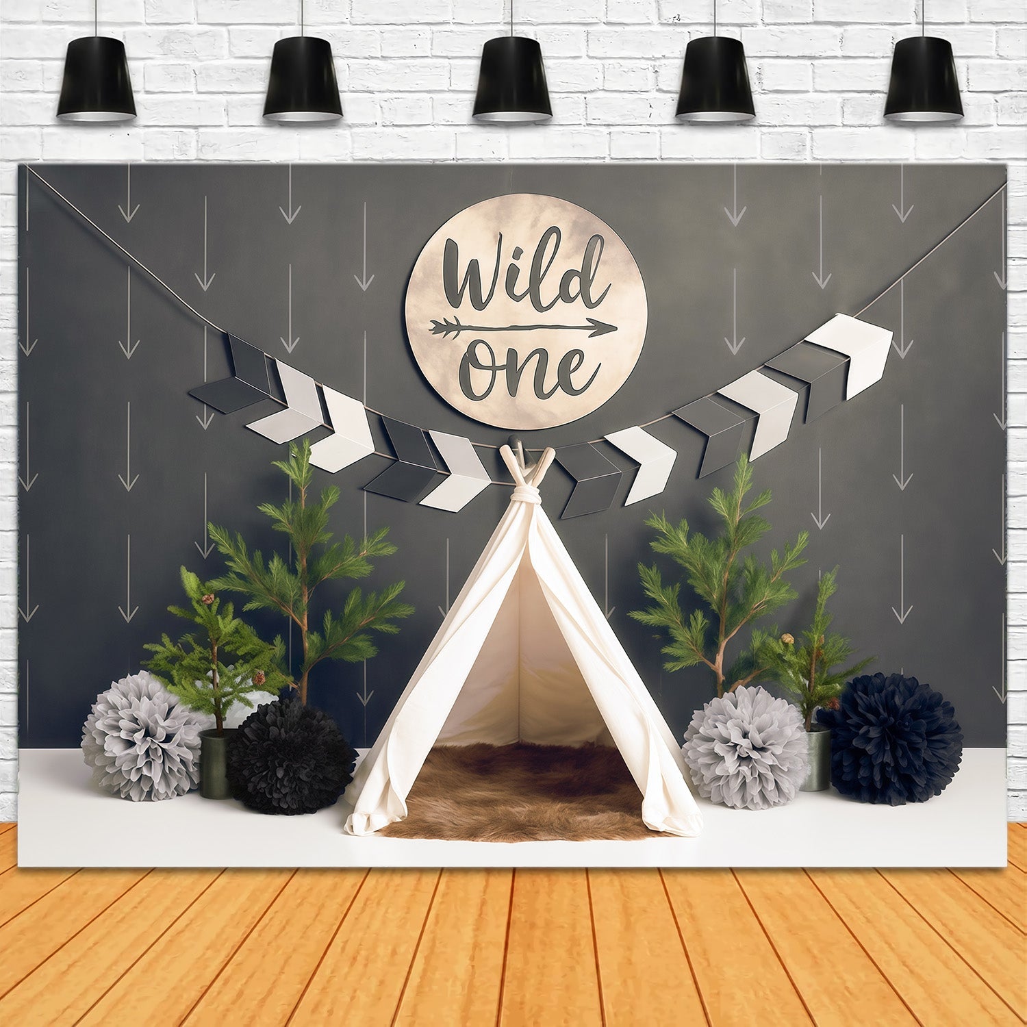 1st Birthday Backdrop Wild One Teepee Adventure Setup Cake Smash Backdrop UK MRR9-5