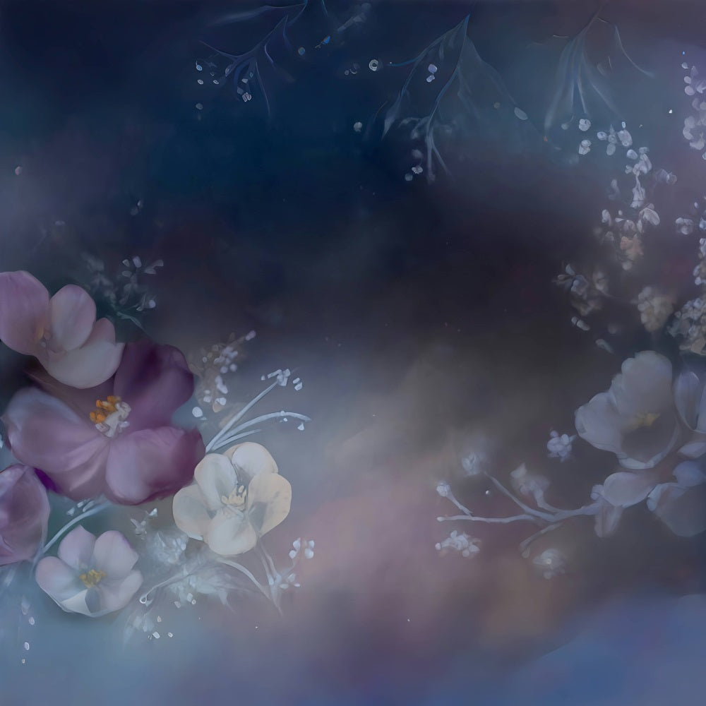 Artistic Backdrop Dark Dreamy Floral Watercolor Design Fine Art Backdrops UK MRR9-56