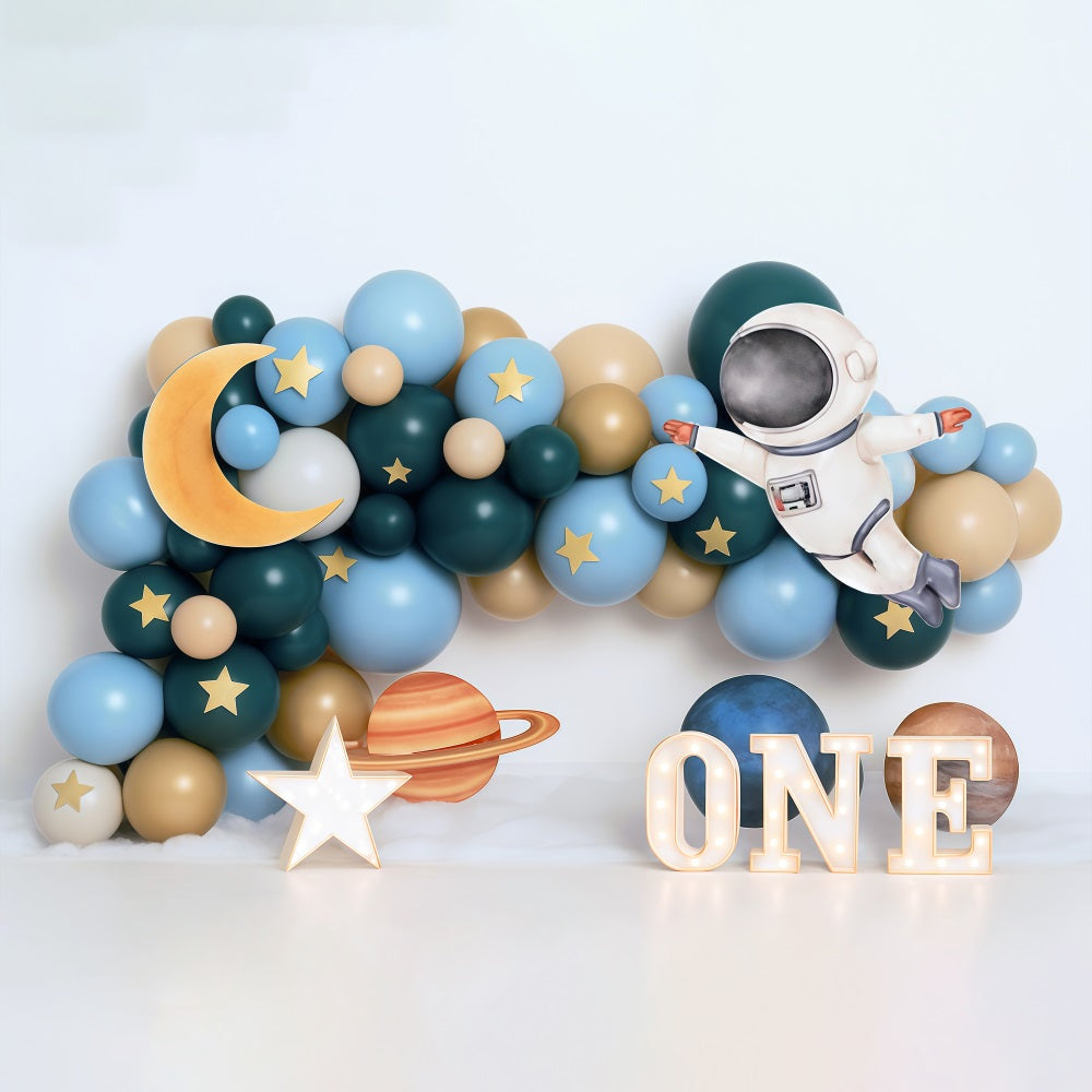 1st Birthday Backdrop Space Astronaut Balloon Adventure Cake Smash Backdrop UK MRR9-58