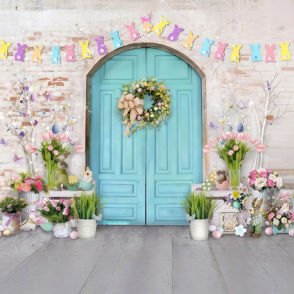 Easter Bunny Backdrop Pastel Bunny Easter Doorway Decor Easter Backdrop UK MRR9-7
