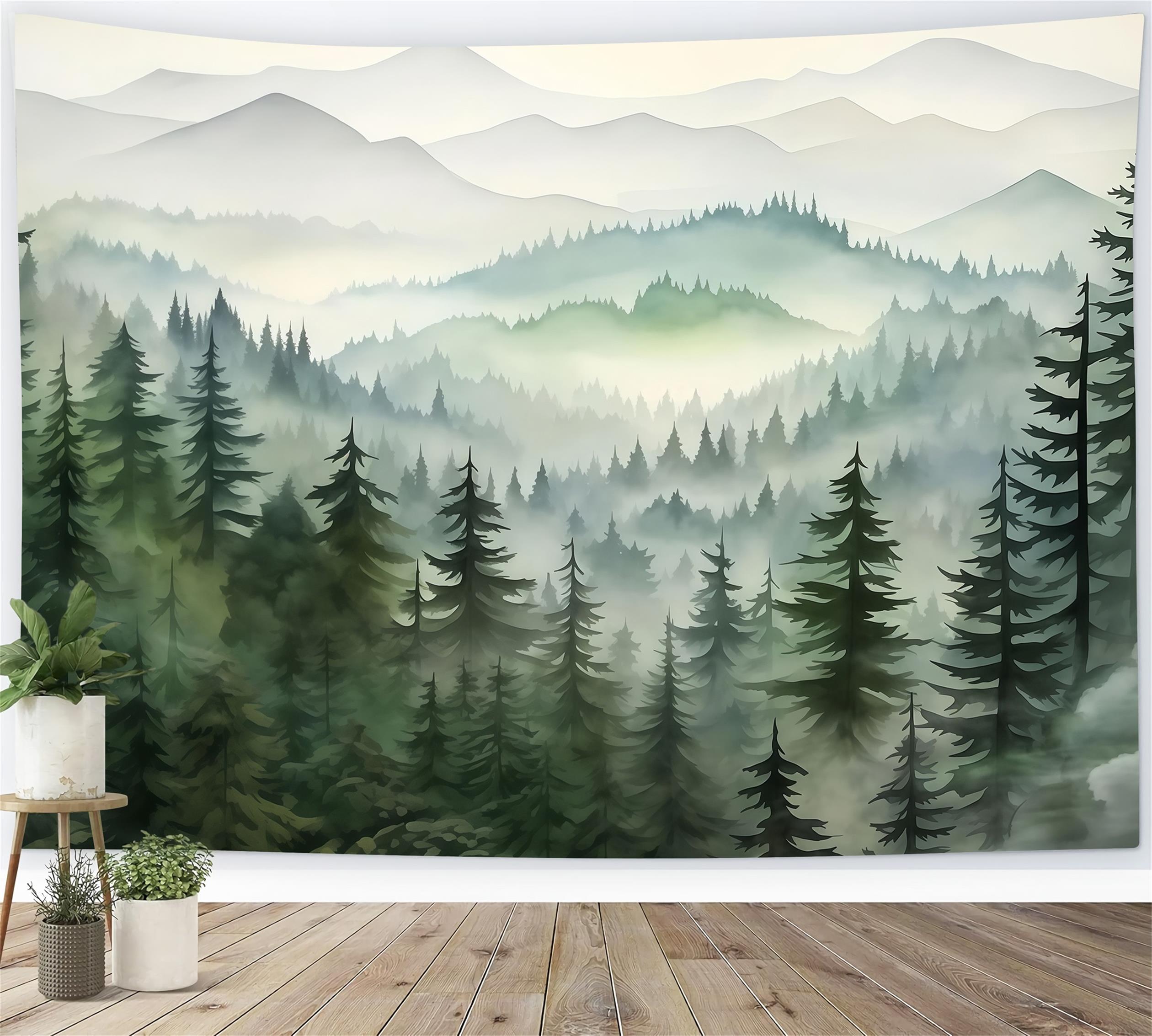Forest Backdrop Forest Mountain Mist Layers Forest Photography Backdrop UK MRR9-74