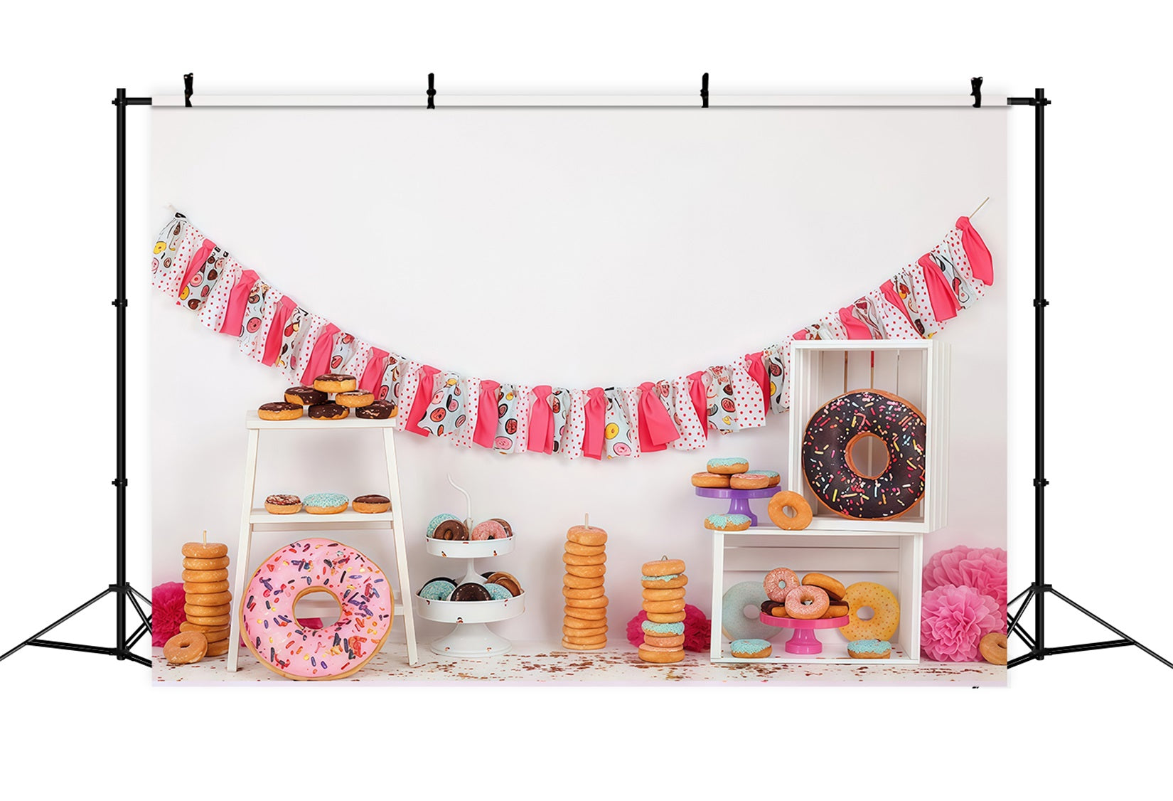 Cake Smash Backdrop Colorful Donut Dessert Party Setup Birthday Photo Backdrop UK MRR9-8