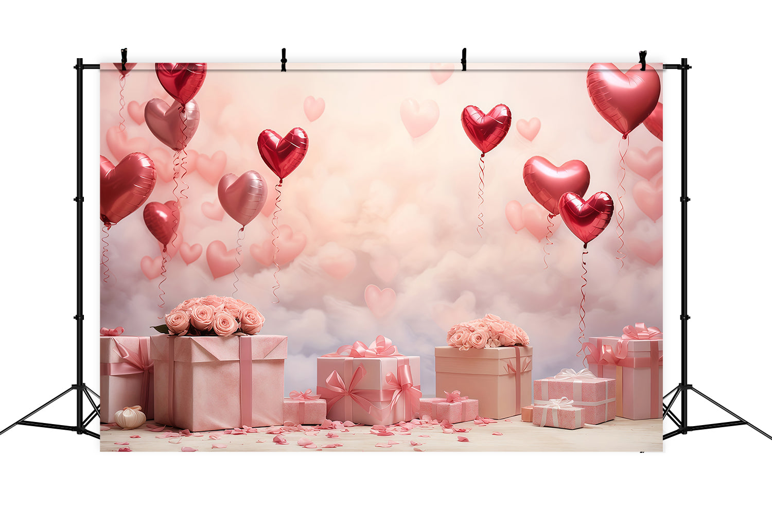 Valentine Backdrop Romantic Heart Balloons Gifts Valentine Photography Backdrop UK MRR9-86