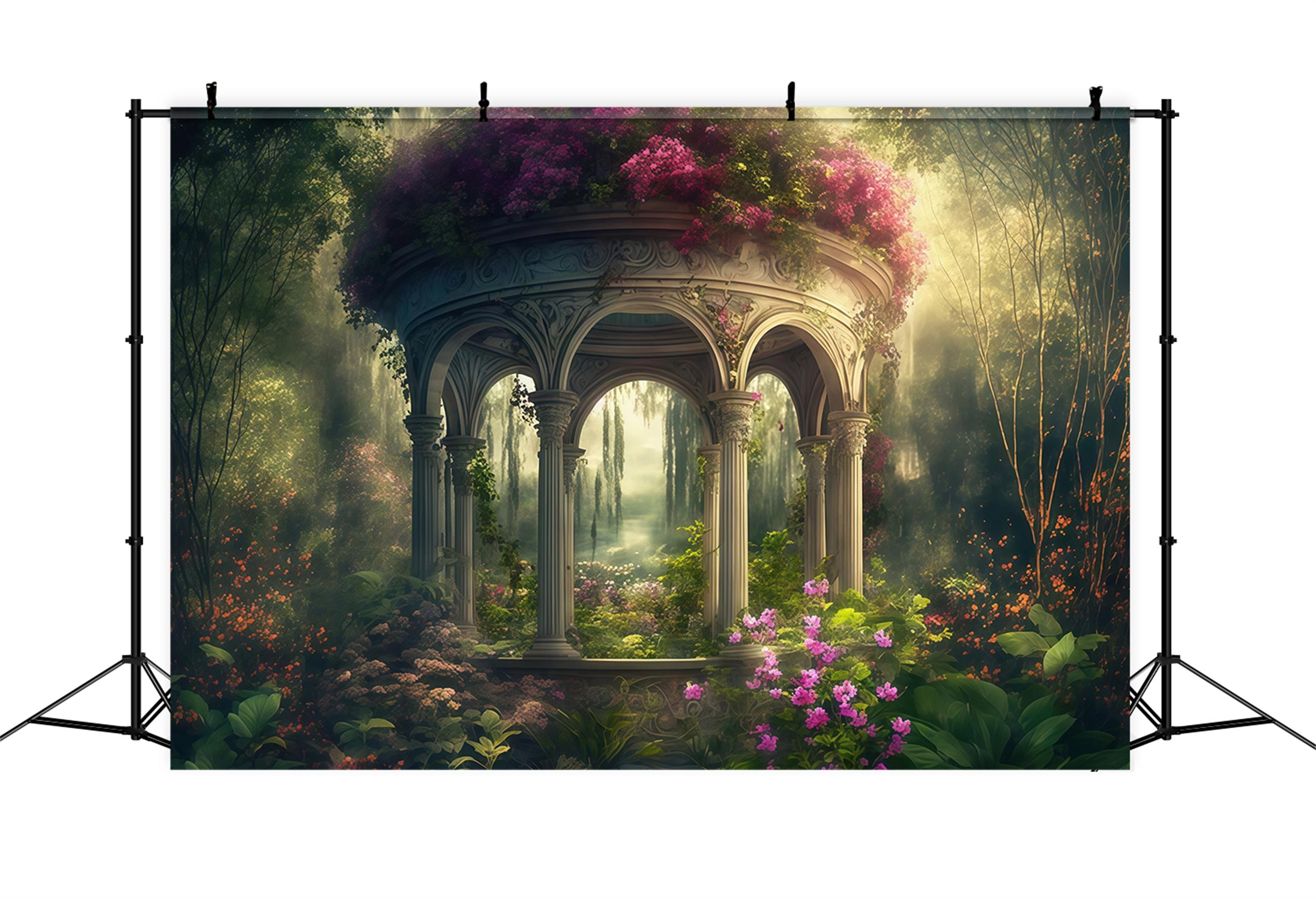 Fine Art Backdrops Enchanted Garden Stone Pavilion Artistic Backdrop UK MRR9-89