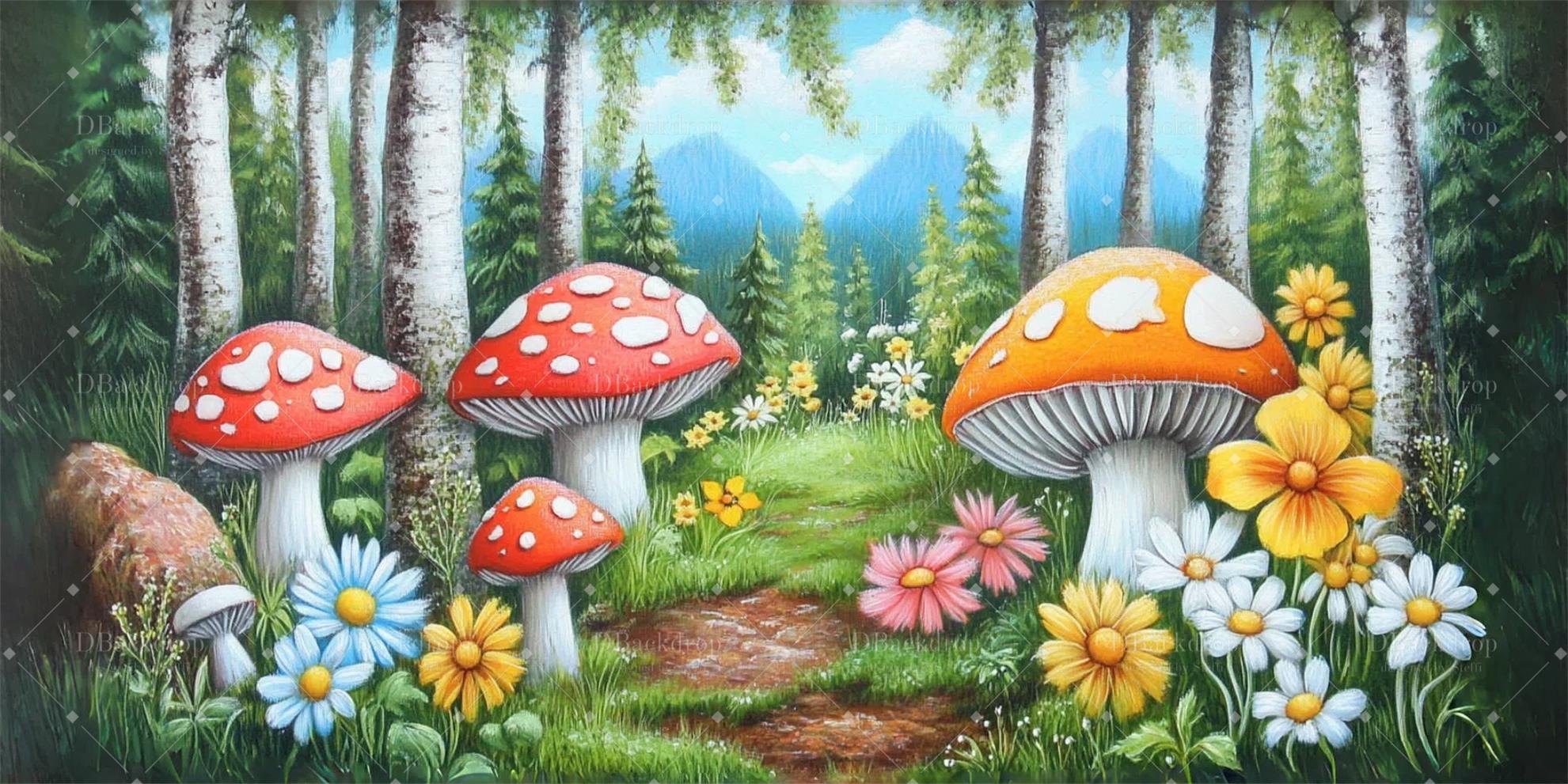 Church Stage Backdrops Mushroom Forest Dance Backdrops UK CSH59-T15
