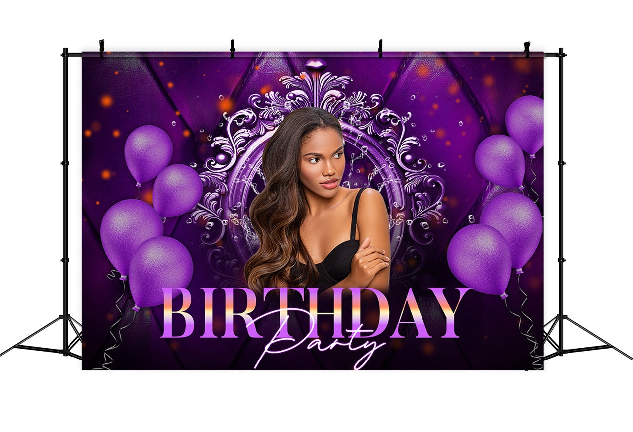 Custom Backdrops For Birthdays Purple Celebration Party Backdrop UK RR1-103